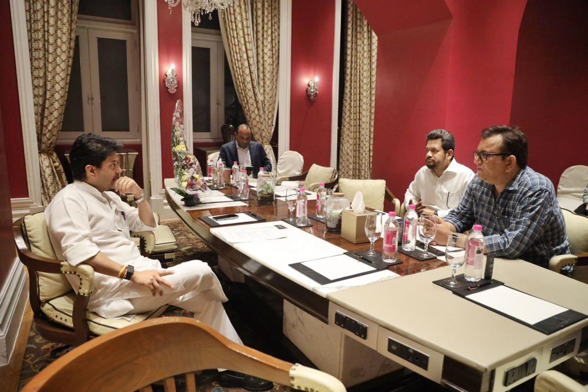 Producers Guild of India (@producers_guild) on Twitter photo Was an honour and a pleasure meeting Honourable Union Minister <a href="/JM_Scindia/">Jyotiraditya M. Scindia</a> to discuss ways to bolster content production and film shoots in North East India <a href="/Shibasishsarkar/">Shibasish Sarkar</a> <a href="/nitinta/">Nitin Tej Ahuja</a> Was an honour and a pleasure meeting Honourable Union Minister <a href="/JM_Scindia/">Jyotiraditya M. Scindia</a> to discuss ways to bolster content production and film shoots in North East India <a href="/Shibasishsarkar/">Shibasish Sarkar</a> <a href="/nitinta/">Nitin Tej Ahuja</a>
