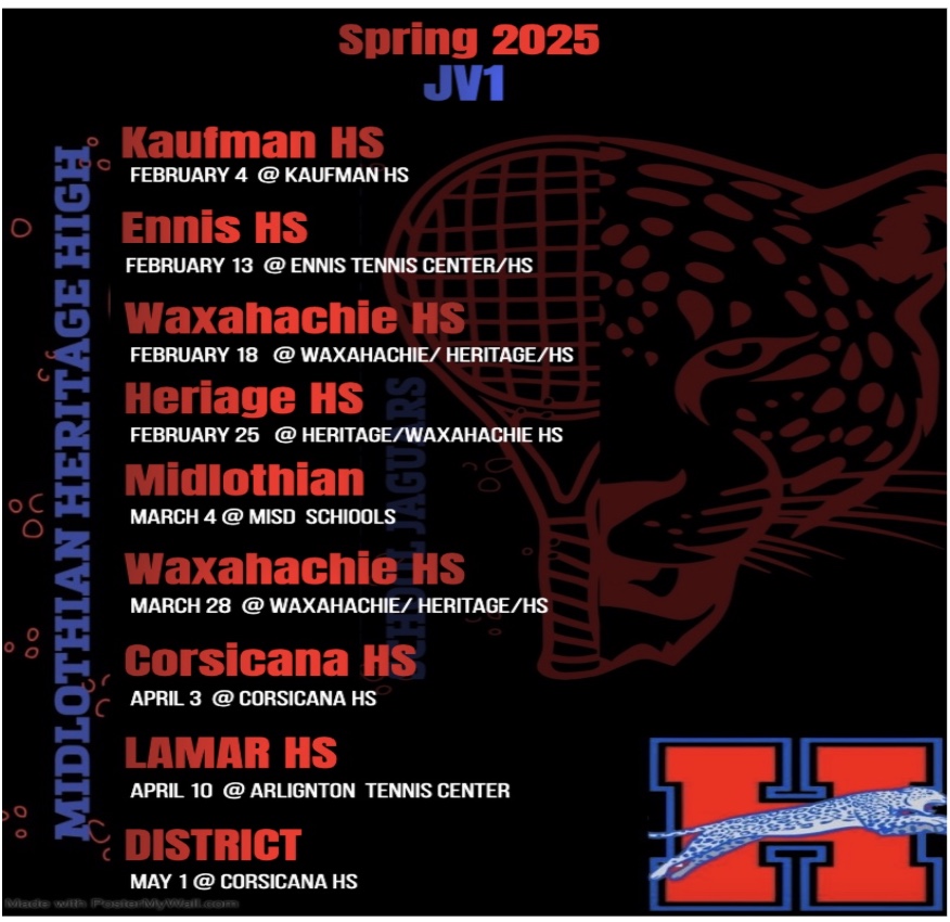 gojagtennis's tweet photo. 2025 Spring Schedule Drop.
Let's get it! Go Jags!
OneTeam🏆OneGoal
#gd2baj #Battle⚔️#Beelive🐝
@E_Edwards49 @MidloHeritage https://t.co/8xfeHCLxyO