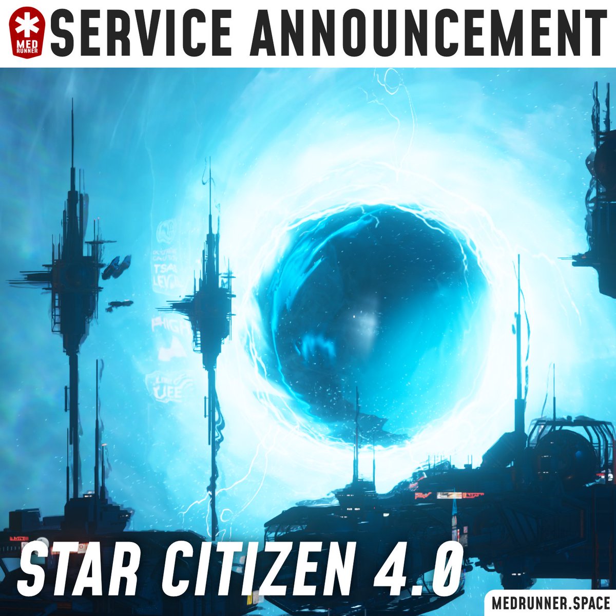 With the #StarCitizen 4.0 launch, a wipe will reset progress across the ‘verse. As a result, #Medrunner will temporarily suspend operations to ensure a smooth transition and adapt to the new update (and Pyro) when it drops.

Status will be displayed within our web applications!🚑