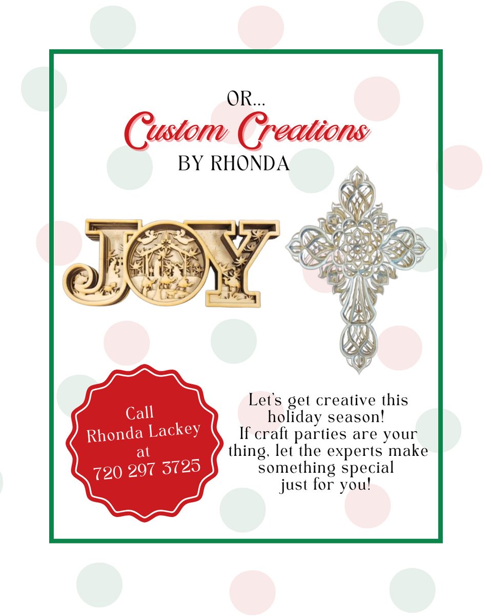 jmeberhard's tweet image. Would you rather unwrap a sleek new coffee maker OR unwrap your creativity at a crafting party with your besties? Let’s make it merry! 🎁✨"

Rhonda Lackey Facebook Page: facebook.com/rhonda.lackey2

#CraftyChristmas #CustomMadeWithLove #HandmadeHoliday #GiftWithMeaning