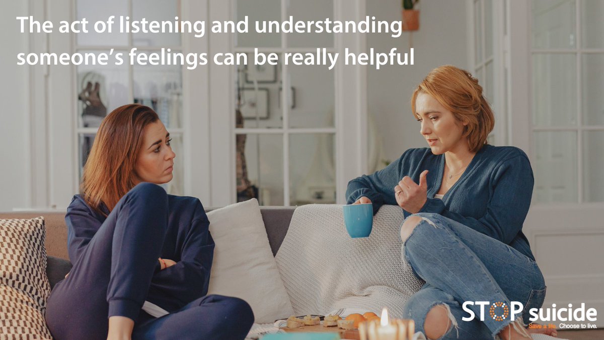 stopsuicidecam's tweet photo. Listening in a compassionate and non-judgemental way is one of the most helpful things you can do when someone is having suicidal thoughts. 

Stay calm and try to keep them safe. You can also reach out to one of the helplines for further support: https://t.co/mvGVmsTIIG https://t.co/xqSQ67wrue