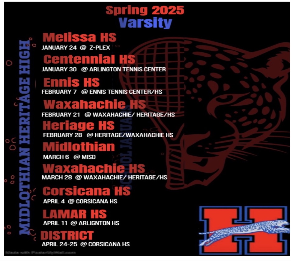gojagtennis's tweet photo. 2025 Spring Schedule Drop.
Let's get it! Go Jags!
OneTeam🏆OneGoal
#gd2baj #Battle⚔️#Beelive🐝
@E_Edwards49 @MidloHeritage https://t.co/8xfeHCLxyO