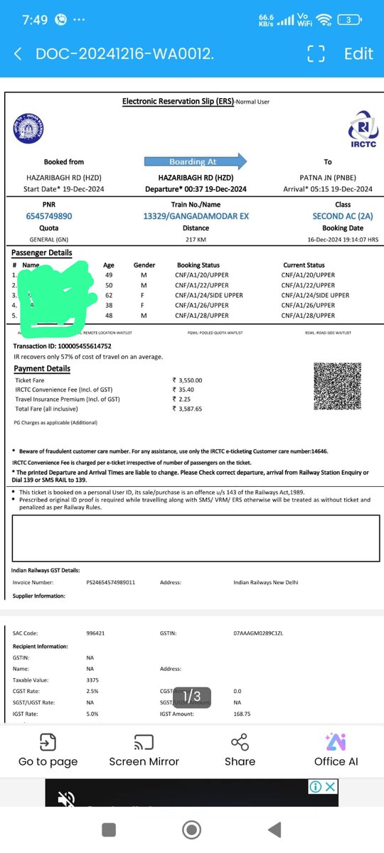 bittubagodar's tweet photo. @BhartiyRailways Deliberately a senior year old woman was given a side upper seat so that the ticket could be canceled and Rs, was deducted. Can your senioar citizen old mother travel on the upper berth , this did not happen earlier https://t.co/CIHbssFb0P