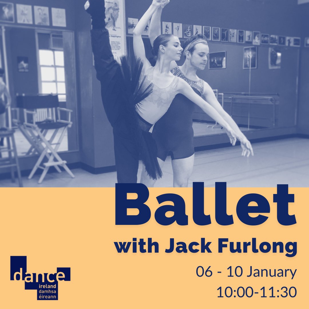 Morning Class is back next week!  

Join Ballet with Jack Furlong from 6–10 Jan, 10:00–11:30.

Refine your technique, build strength &amp; explore artistry in the Vaganova method.

More info: danceireland.ie/whats-on/event…