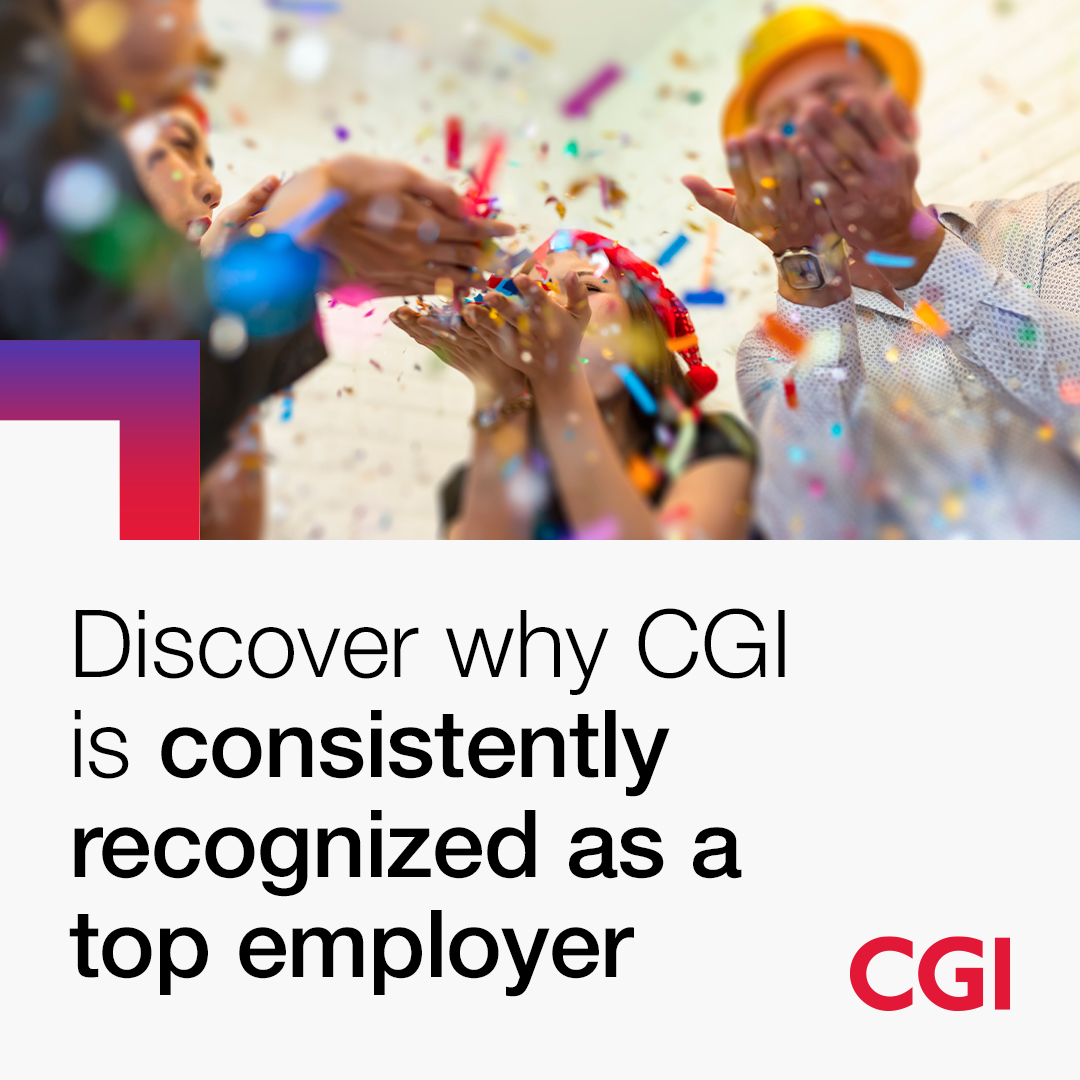 Big news!📢 

We’ve been recognized as a top employer across five categories, including diversity, women, parents and families, mental well-being and overall excellence.✨ bit.ly/3fKdYGV

#LifeAtCGI #ITCareers #DEI #WomenInTech #MentalWellbeing #InclusiveWorkplace