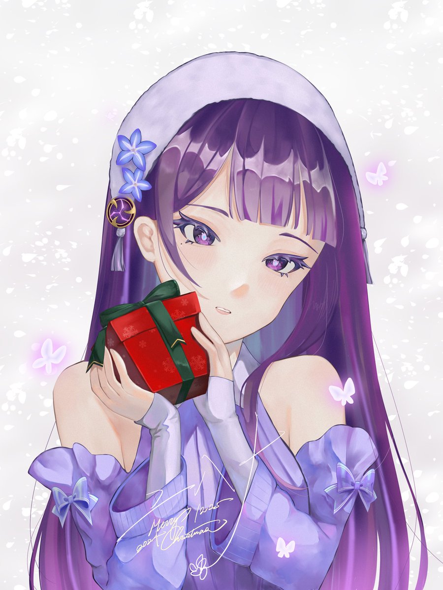 space0409's tweet image. ❄️聖誕節🎄⛄️快樂❄️
（等不到25號所以現在發
背景選不出來所以兩個都發（？

#painting #art #drawing #illustration #original #clip #digitalart #digitalpainting #artwork #插圖 #落書き #イラスト #原神 #genshinimpact #雷神 #雷電将軍 #らいでんしょうぐん #raiden #raidenshogungenshinimpact