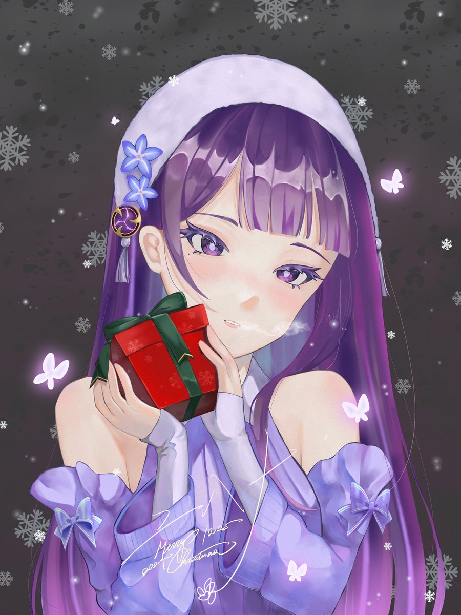 space0409's tweet image. ❄️聖誕節🎄⛄️快樂❄️
（等不到25號所以現在發
背景選不出來所以兩個都發（？

#painting #art #drawing #illustration #original #clip #digitalart #digitalpainting #artwork #插圖 #落書き #イラスト #原神 #genshinimpact #雷神 #雷電将軍 #らいでんしょうぐん #raiden #raidenshogungenshinimpact