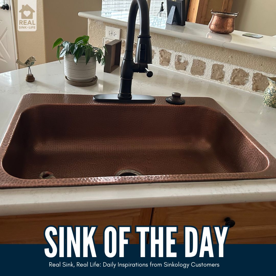 Sinkology's tweet photo. Sink of the Day:
Dawn H shared her gorgeous  33" Angelico Copper Drop-In Sink!

Hand-hammered copper warmth meets timeless elegance—straight from a real home, not a showroom floor. Explore the details: https://t.co/eEZjmyE4zg

Want to see your sink in the spotlight? Submit your photo at https://t.co/KGoESLZYUa and you could be featured next. Plus, you’ll be entered for a chance to win a $1,000 Visa gift card! #showusyoursink #sinkoftheday #sinkology