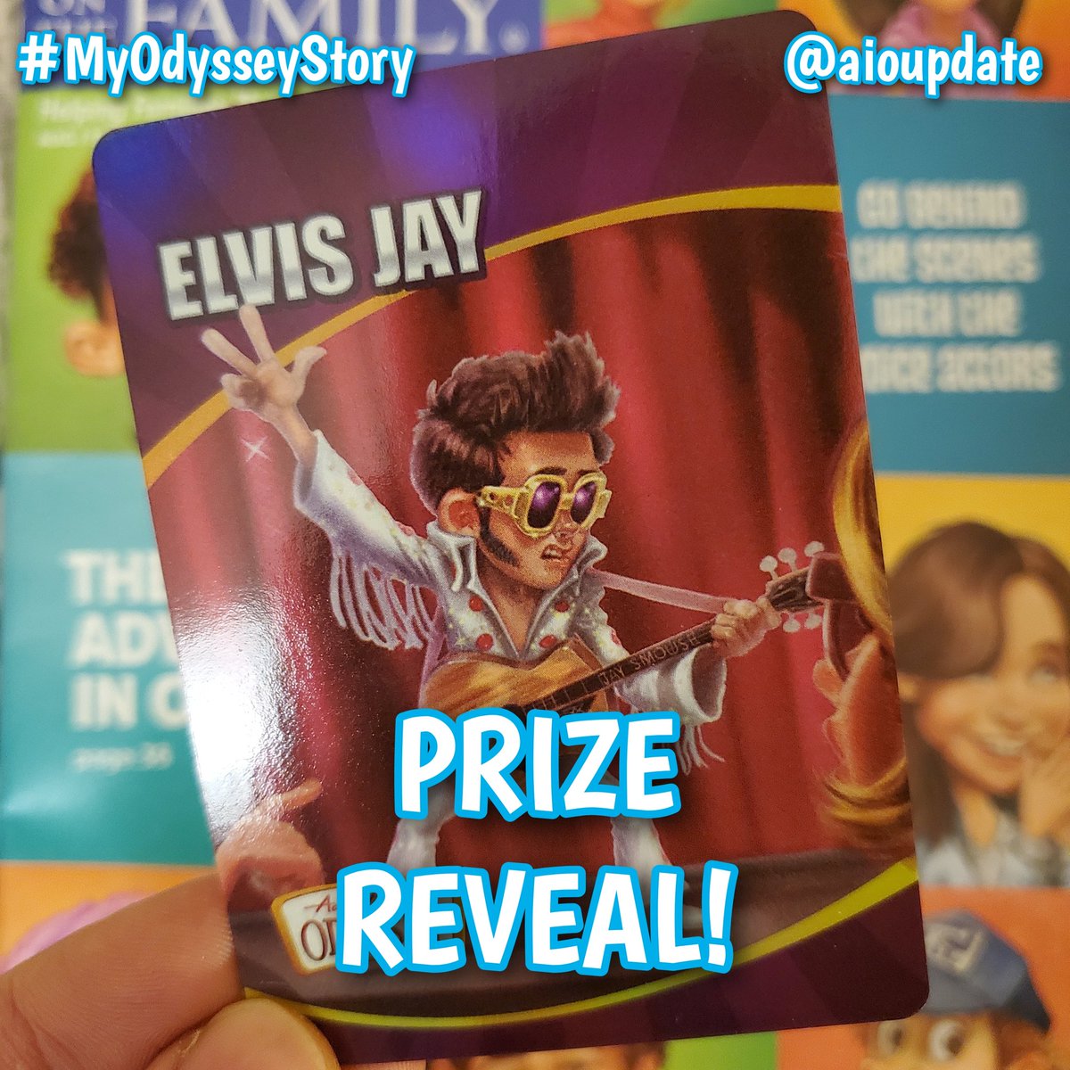 AIOUpdate's tweet photo. The #MyOdysseyStory contest is back!

The contest officially launches on January 1, 2025. 🥳 You'll have the chance to share your personal Odyssey story.

Today we're revealing one of our prizes: an Ultra Rare Odyssey trading card, Elvis Jay! 🎸

Stay tuned for more details. https://t.co/rMrVjatfsm