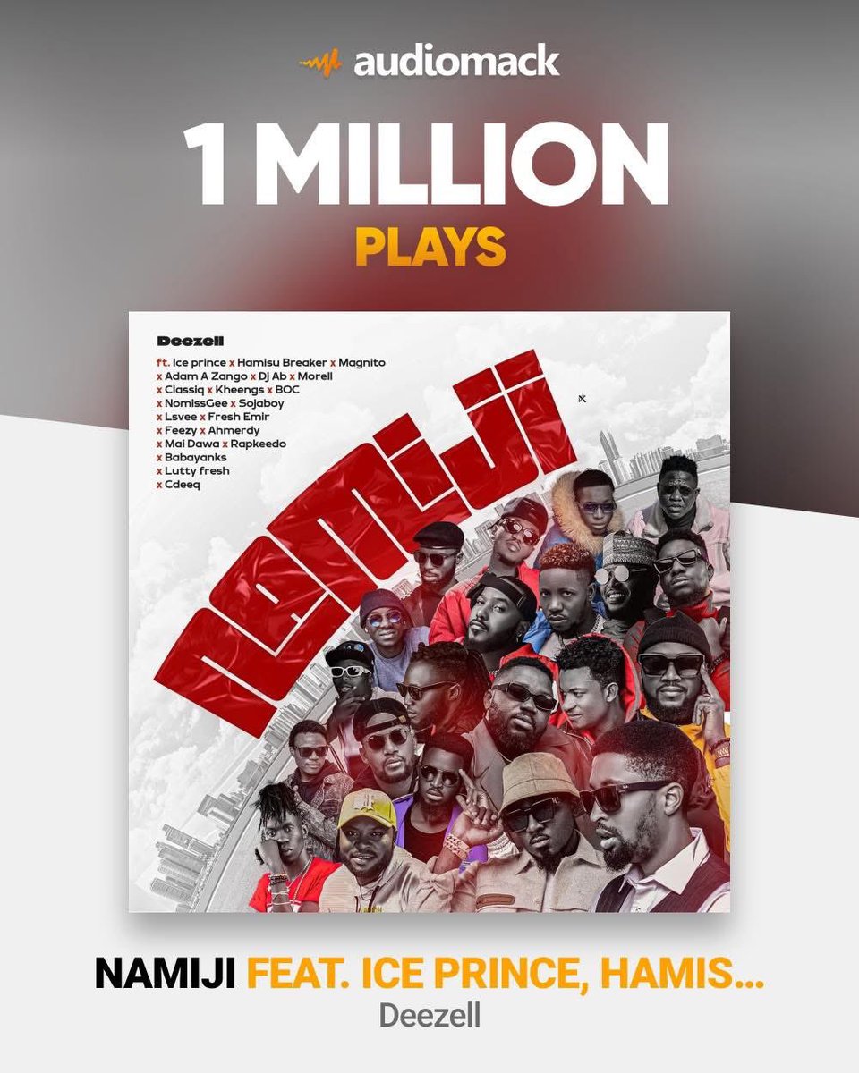 Gwariloaded's tweet photo. Namiji Feat All Arewa Stars surpassed 1 million streams on Audiomack 🚀 https://t.co/sfTK97ypeQ