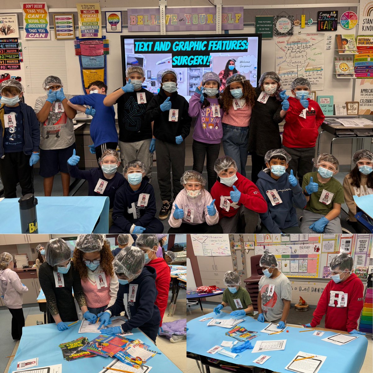 Koenig_4th's tweet photo. Today students performed Text and Graphic Features Surgery! Great job to all of my surgeons! 😷 @mr_mtozzi @Readinggirl73 @JamesburgPublic https://t.co/sCy19mPNxk