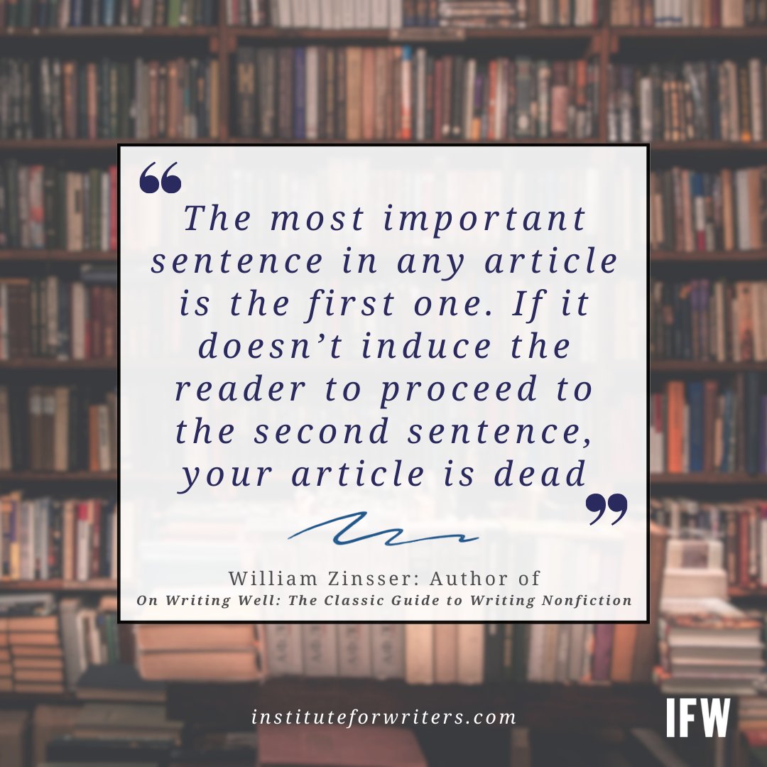IFWwriters's tweet photo. Wise words of wisdom from William Zinsser ✍️📖
•⁠
•⁠
•⁠
•⁠
#ifw #instituteforwriters #writing #writer #writinglife #amwriting #nonfiction #onwellwriting #articles #writingarticles #nonfictionwriting #nonfictionwriter #fiction #writers #williamzinsser https://t.co/zuOAmS61k4