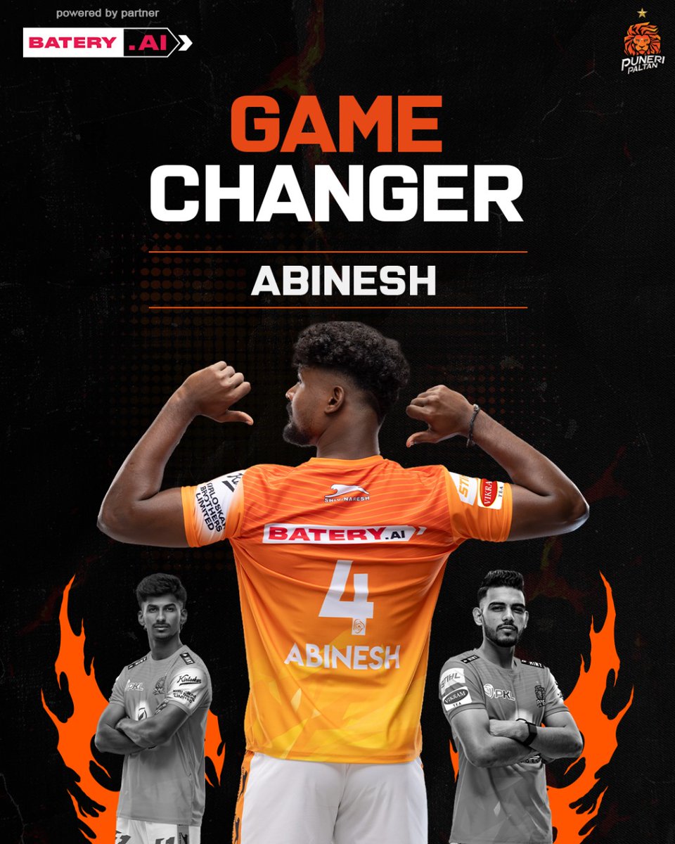PuneriPaltan's tweet photo. #Abinesh turned defense into offense tonight
scoring crucial raid points.
#Match20 | #PTNvsPUN | #PuneriPaltan | #PaltangiriContinues | #पुन्हाहोऊदेPaltangiri | #PKL11 | #ProKabaddi https://t.co/ce6KV4sxMa