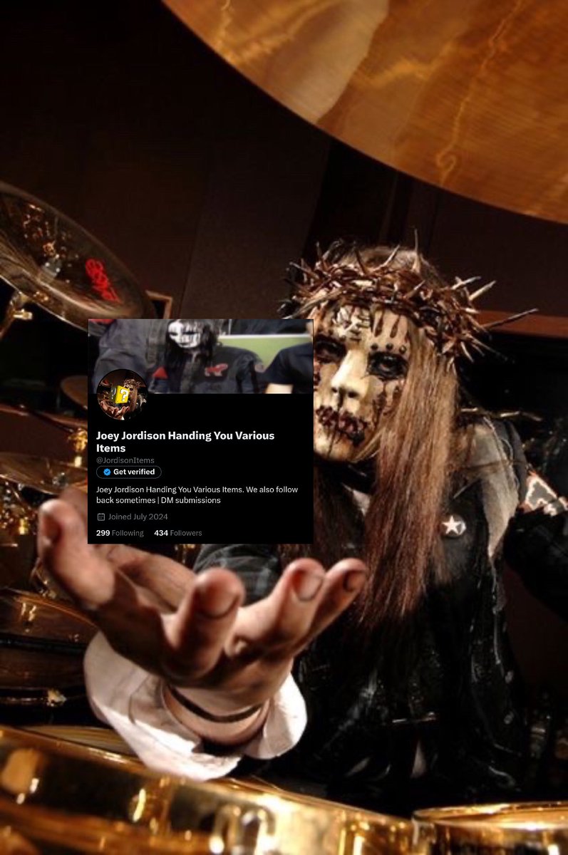Joey Jordinson handing you the Joey Jordinson Handing You Various Items twitter profile