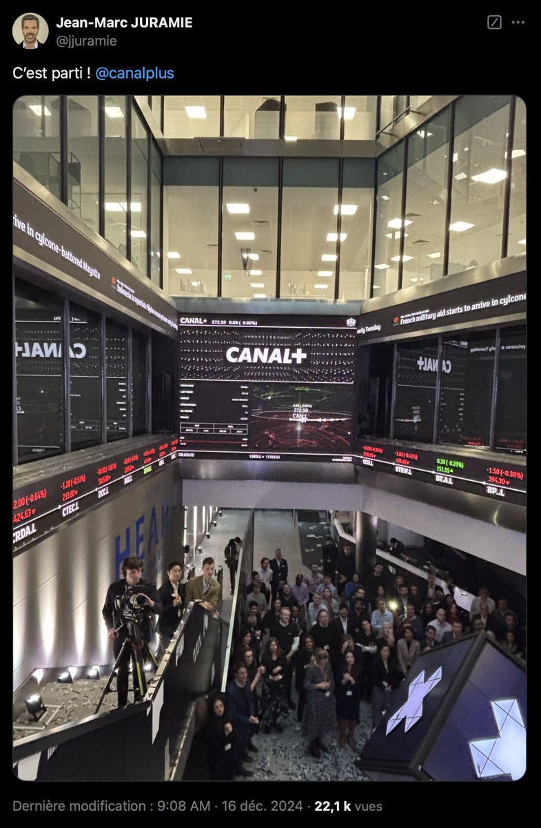 anatolium's tweet photo. Et c'est parti, littéralement.

Les hommes de Vincent Bolloré ont fait la fête aujourd'hui à Londres et à Amsterdam, où le milliardaire a logé Canal + et Havas après avoir démantelé Vivendi, pour accroître ses profits.

Ces tartuffes prétendent servir la France.

Ils la pillent.