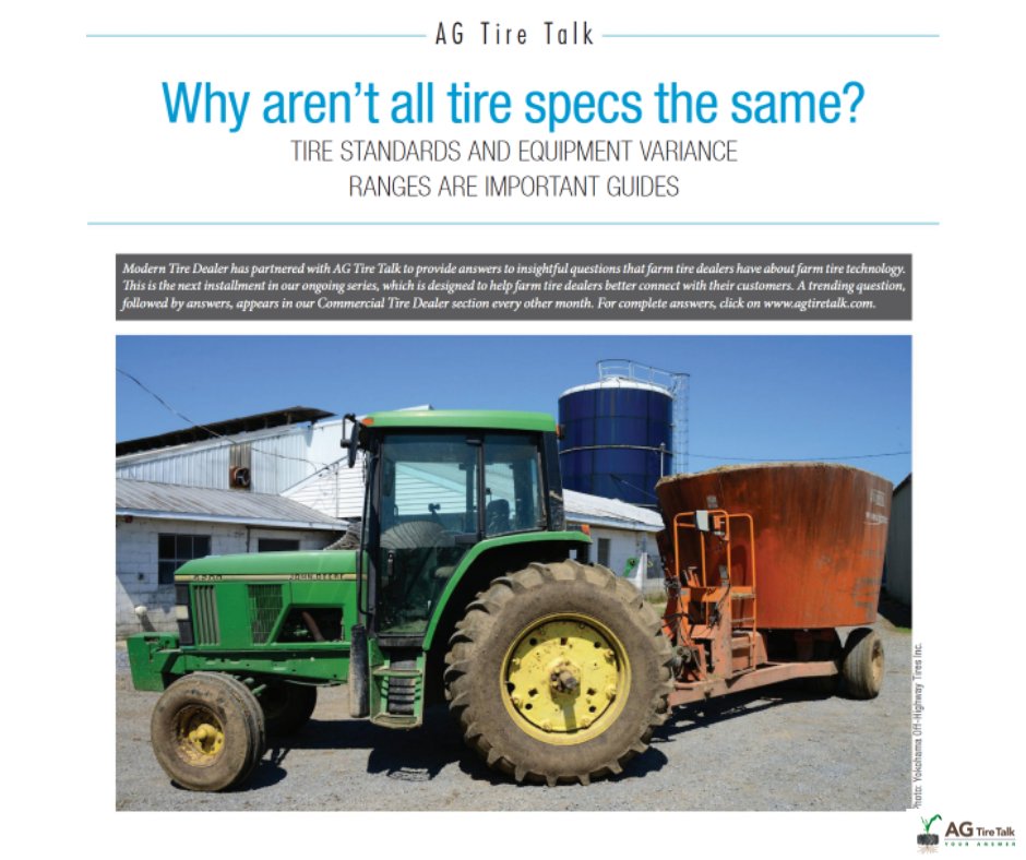 AgTireTalk's tweet photo. Check out our latest article in @MTDMagazine December issue - page 47.
https://t.co/ILFoVJBmPP
#Agtires #agri #Farming #agricultureandfarming #Agriculture #soilcompaction #Farmer #agtireanswers #soil #Tractor #AG #VFTechnology #agtiretalk #Tractors #airpressure #Agrolife #fuelsavings #agtireexperts #producers #moderntiredealer