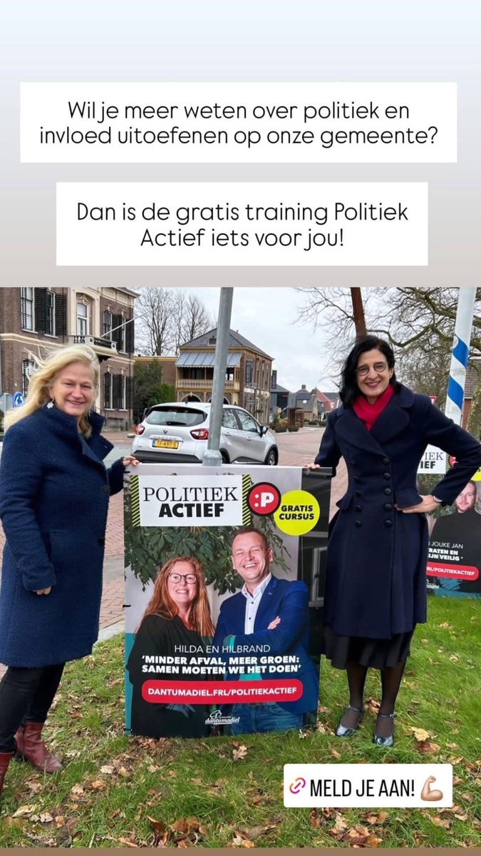 🏛️📢 | 𝗗𝗼𝗲 𝗺𝗲𝗲 𝗺𝗲𝘁 𝗱𝗲 𝗴𝗿𝗮𝘁𝗶𝘀 𝗰𝘂𝗿𝘀𝘂𝘀 𝗣𝗼𝗹𝗶𝘁𝗶𝗲𝗸 𝗔𝗰𝘁𝗶𝗲𝗳

Voor iedereen die erover denkt politiek actief te worden, maar nog niet precies weet hoe. 

Kijk op: dantumadiel.frl/politiekactief
