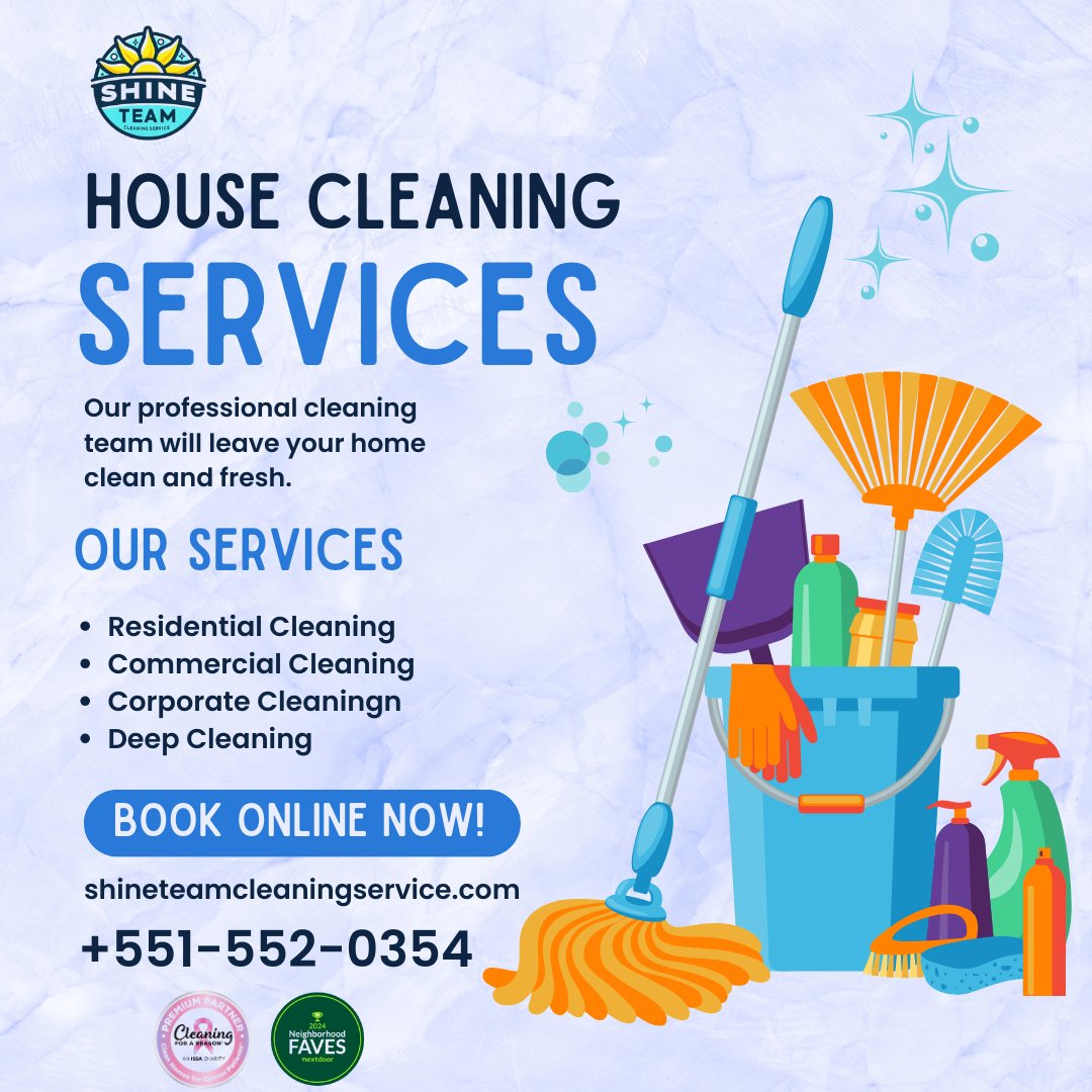 ShineTeamClean's tweet photo. ired of spending weekends scrubbing and cleaning? Let our professional team bring the sparkle back to your space! 🧼🏠

🖥 Book Online Now: GET FREE ESTIMATE TODAY! https://t.co/Y8n9p9b001
📞 Call Us Today: +551-552-0354

#cleaningservicesSussexCounty https://t.co/iWegJd6rwD