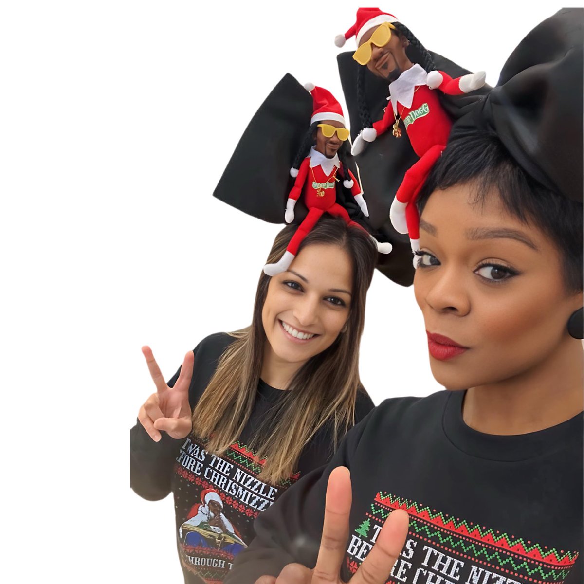SBEPrincipal's tweet photo. Happy Holidays from the Dynamic Duo and Snoop on the Stoop! 4 Days until Christmas break, but whoโs counting? โค๏ธ๐โค๏ธ
#2PeasInApod #WeBragDifferent #WatchUsWork #StripesWellEarned โฆ@millipatelโฉ https://t.co/cadgAQiEID