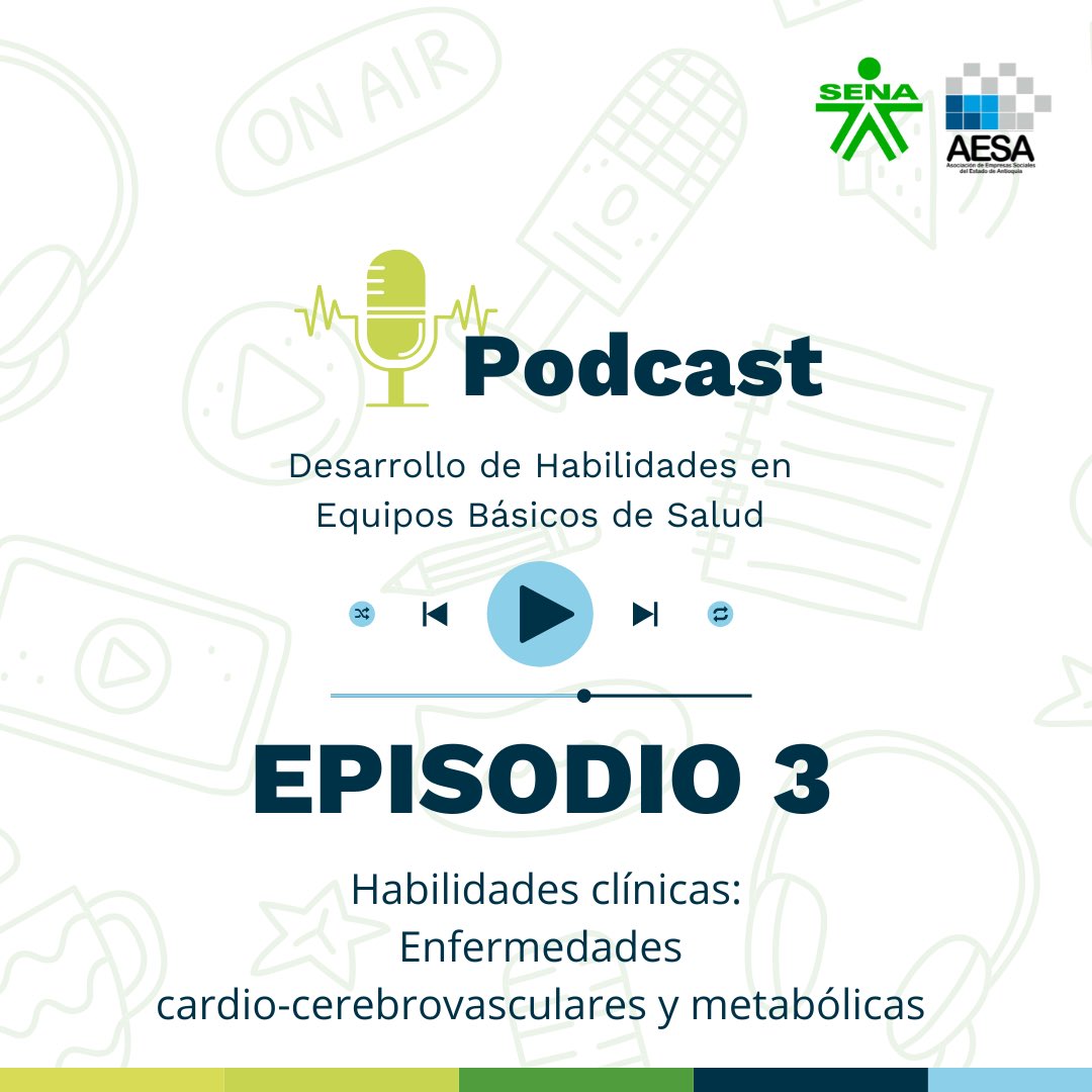 👋🏼¡Bienvenidos al tercer episodio de nuestro podcast: Desarrollo de Habilidades en Equipos Básicos de Salud! 

🏥Hablaremos de enfermedades cardio-cerebrovasculares y metabólicas 

👉🏼Accede aquí: youtu.be/DCMhC-W4_Tc

@RusbyVargas 
#SenaConLasEmpresas