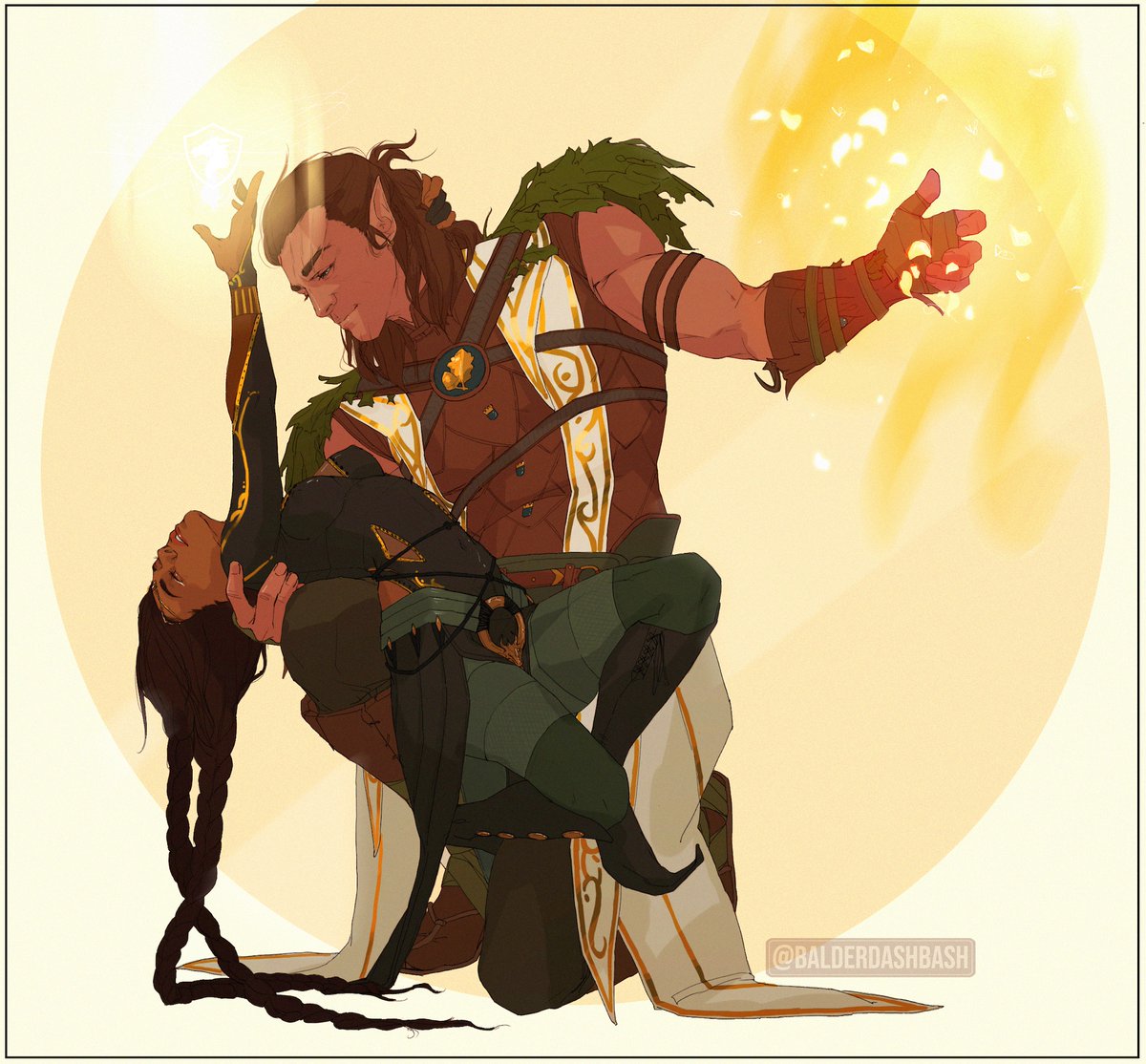 Great news everyone I finally finished it! I present to you: Curse Breakers, bc they were destined to meet so the Shadow Curse could be defeated. 

(after Pradier's Saytr and Bacchante)