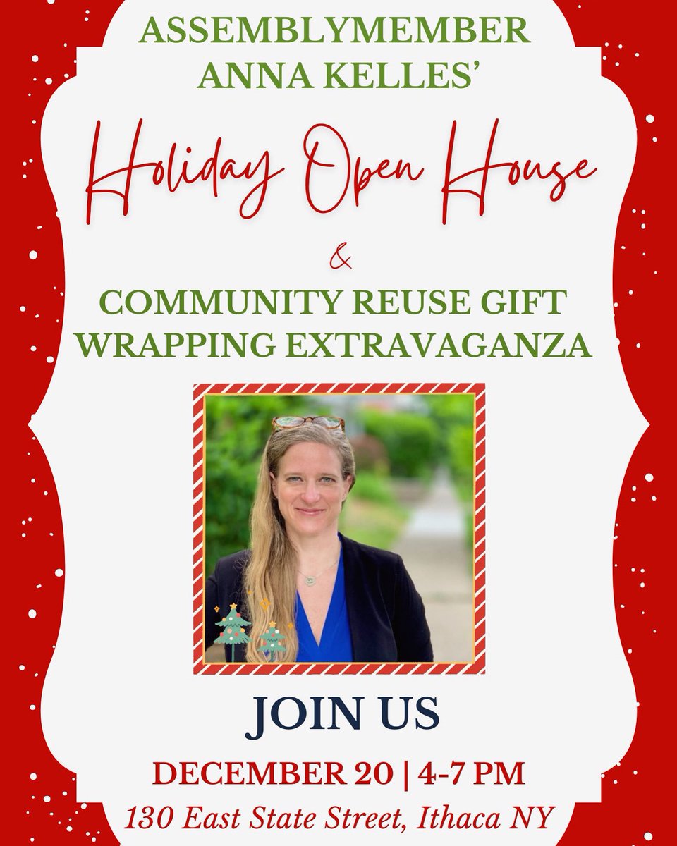 Please join me this Friday, 4-7pm for my 2nd Annual Holiday Open House &amp; Community Reuse Gift Wrapping Extravaganza! 

Each year, over 2million lbs of wrapping paper end up in landfills. Let’s do our part to reduce that number! 

Bring presents to wrap &amp; enjoy the holiday cheer!
