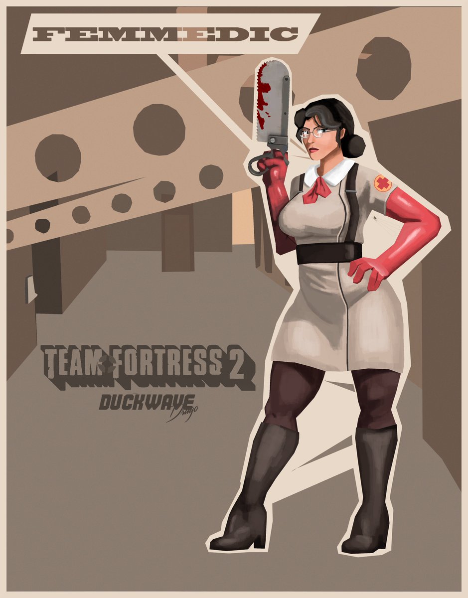 duckwave72345's tweet photo. Femmedic trading card #tf2jam #tf2maps https://t.co/mTVDd4dFz4