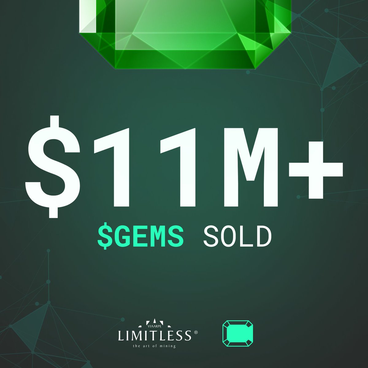 GEMScommunity's tweet photo. 💎 Our public sale of $GEMS tokens is now closed with over USD $11,500,000 SOLD 🙌

Thanks to the @GEMScommunity, our institutional clients, and our infrastructure partner @EverestDotOrg for joining us on this exciting journey of tokenizing REAL #RealWorldAssets!