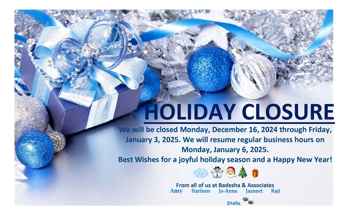 MyNotaries's tweet photo. As the holiday season approaches, we at Badesha &amp; Associates want to send a big ‘thank you’ to all of our valued clients, friends, investment &amp; real estate industry professionals and partners! 🙌 We are so grateful for your loyalty and faith in our business 🫶

#happyholidays https://t.co/9HJlcidvBl