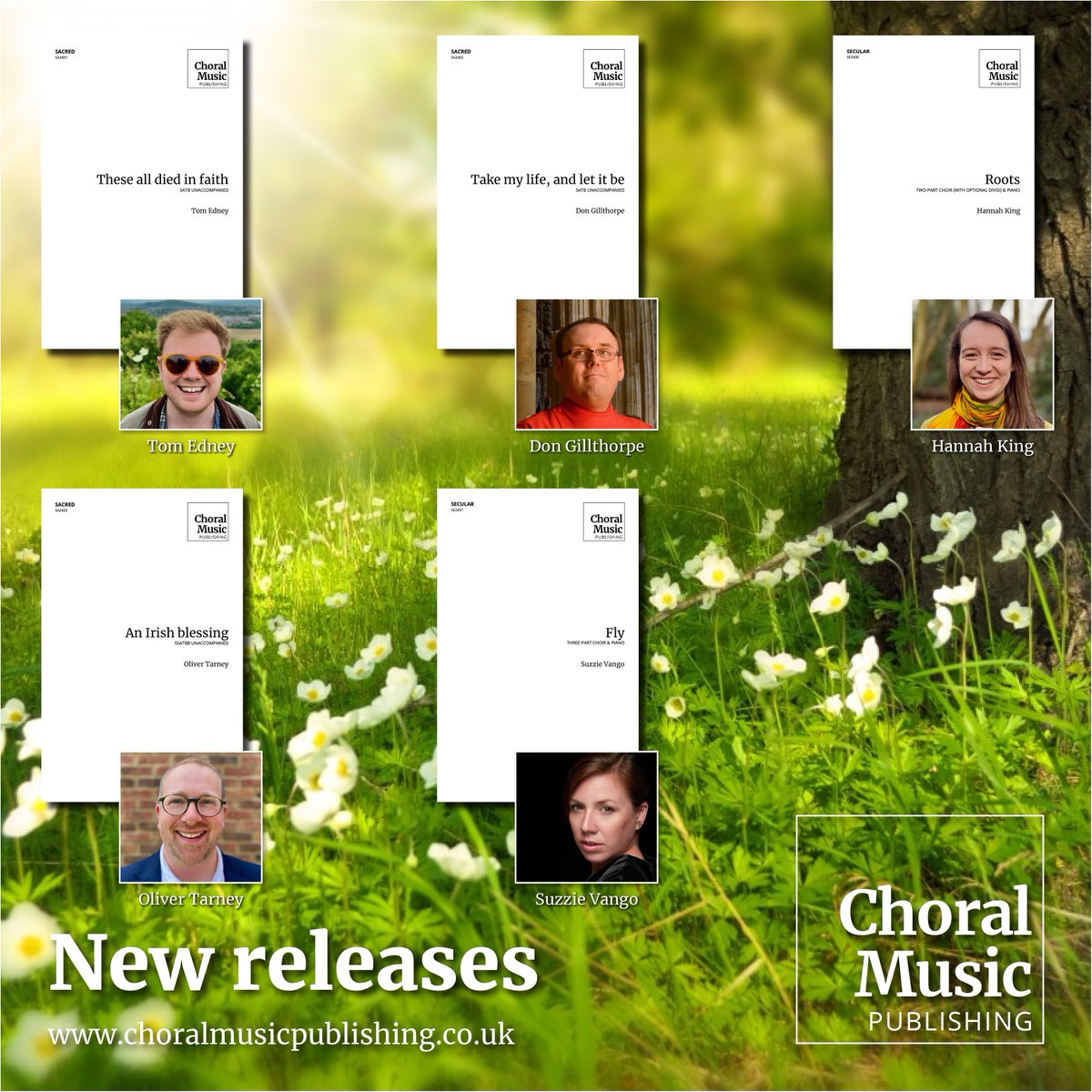 Choral Music Publishing (@choralmusicpub) on Twitter photo Released today! 🎶
Tom Edney – These all died in faith
<a href="/dgillthorpe/">Don Gillthorpe</a> – Take my life, and let it be
@olitarney – An Irish blessing
Hannah King – Roots
@suzzievan – Fly
Explore these & more on our website! 📚 ✨
choralmusicpublishing.co.uk Released today! 🎶
Tom Edney – These all died in faith
<a href="/dgillthorpe/">Don Gillthorpe</a> – Take my life, and let it be
@olitarney – An Irish blessing
Hannah King – Roots
@suzzievan – Fly
Explore these & more on our website! 📚 ✨
choralmusicpublishing.co.uk