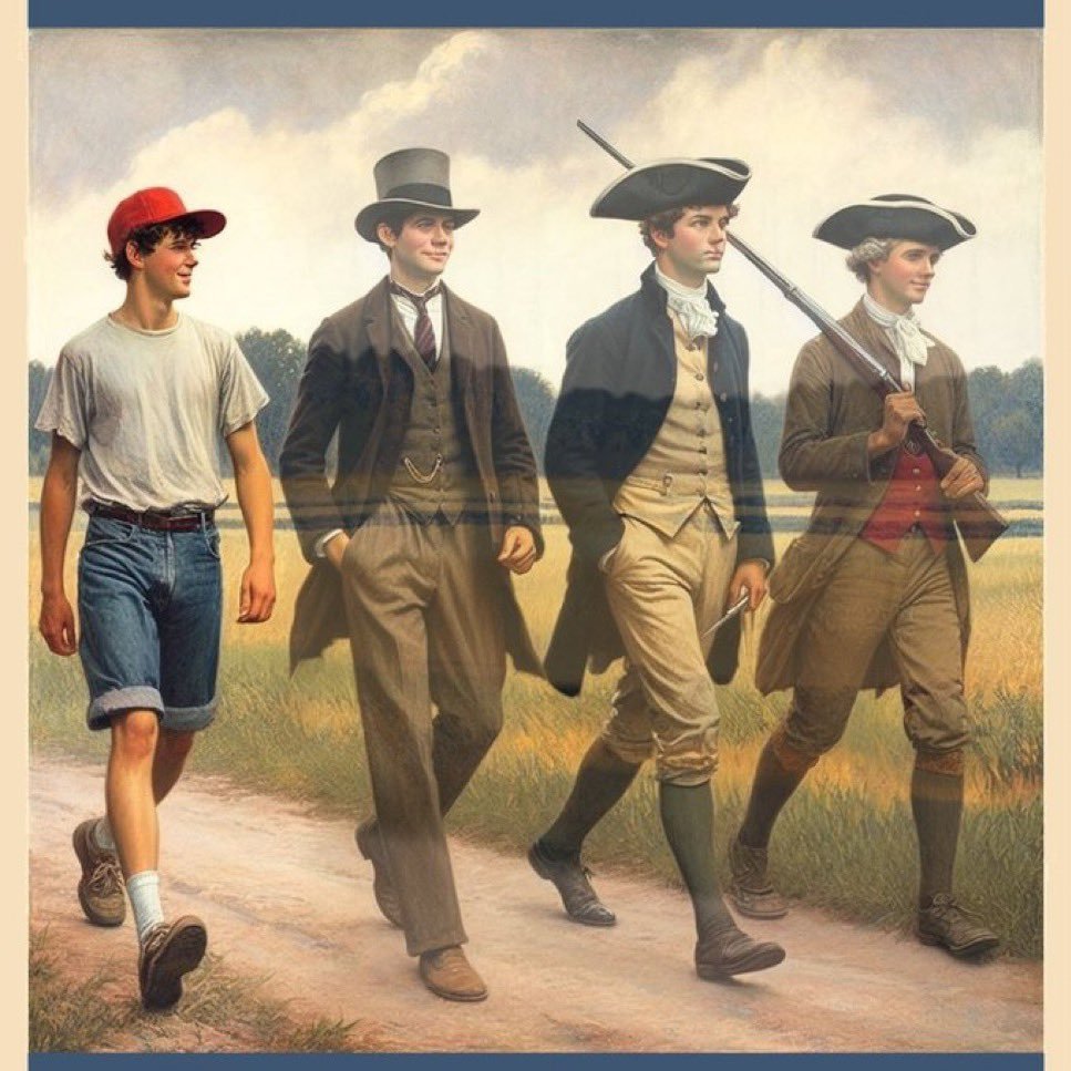I get that this is supposed to be a positive image showing American continuity, but really it shows how devastating to the national psyche the Depression and FDR were

A quick 🧵👇