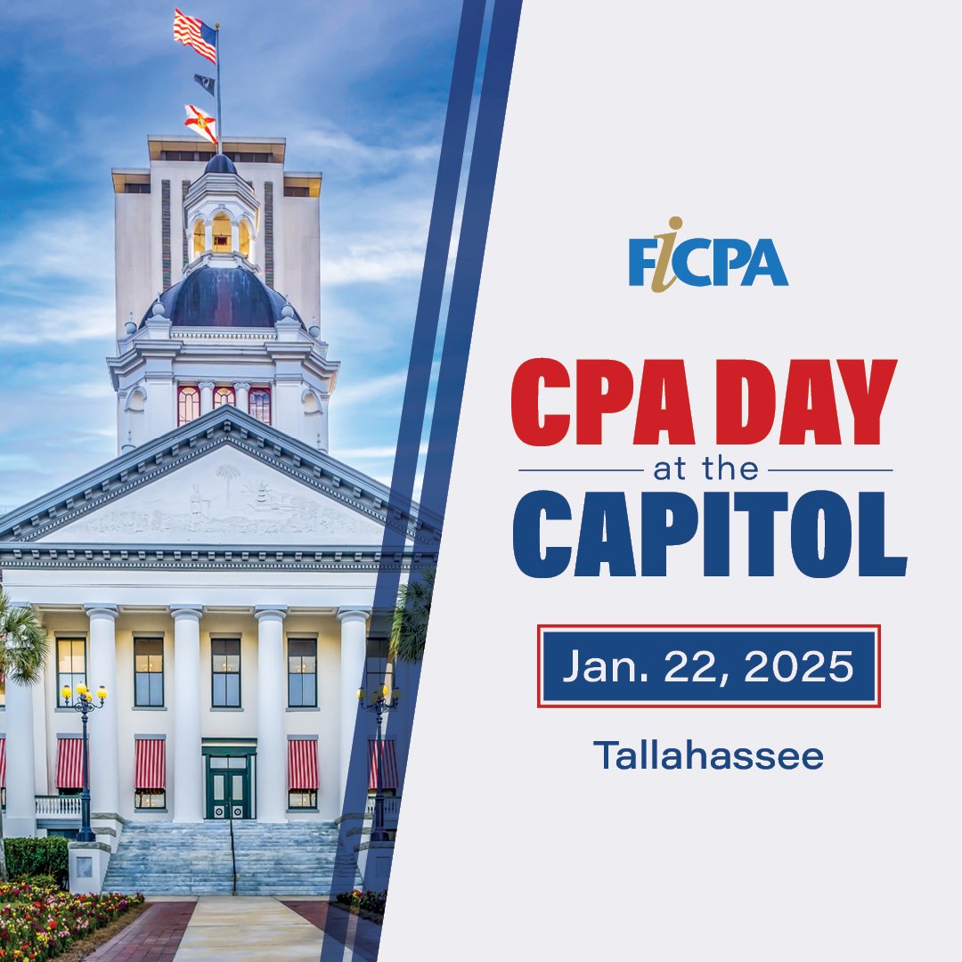Are you registered for Jan. 22 CPA Day at the Capitol? If not, do so now and attend our Legislative and Advocacy 101 Boot Camp on Jan. 15 to learn the who’s, what’s and how’s to make #CPAsCount in Tallahassee.  bit.ly/49Ez8hq