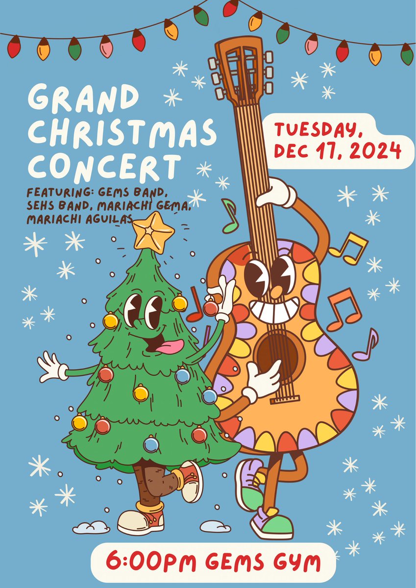 TOMORROW!! Join us as #SanEliMusic presents our Grand Christmas Concert, 6pm in the Gym at GEMS! #ThisIsOurJourney #SEHSTheBest