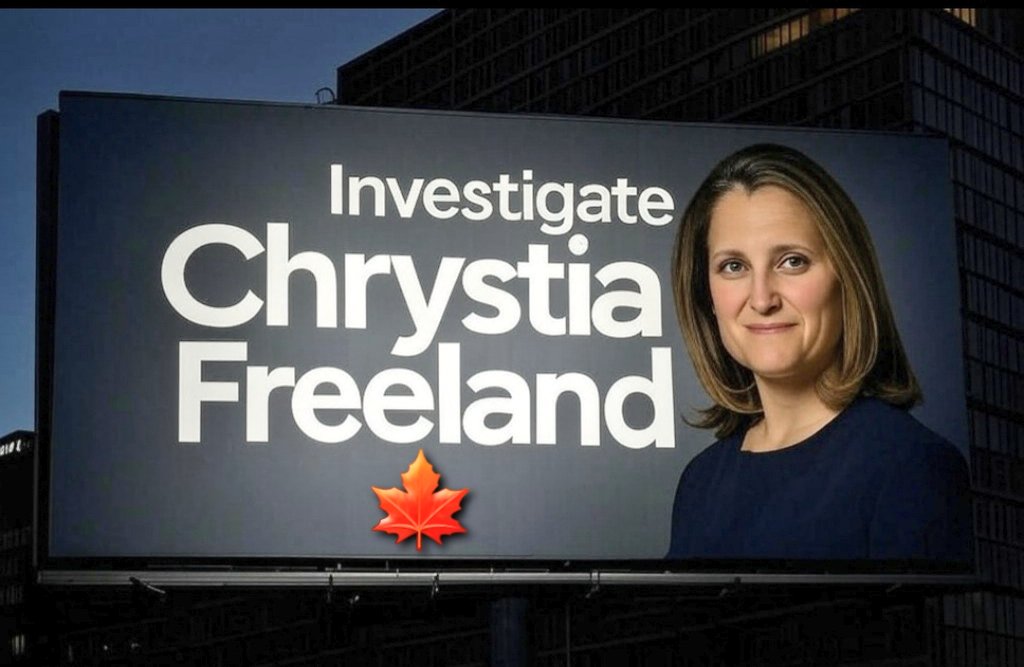 prettypatriotCA's tweet photo. Chrystia Freeland is going to get away with robbing $1.2Trillion from Canada.
How do you feel about that? https://t.co/TpnYFreGCy