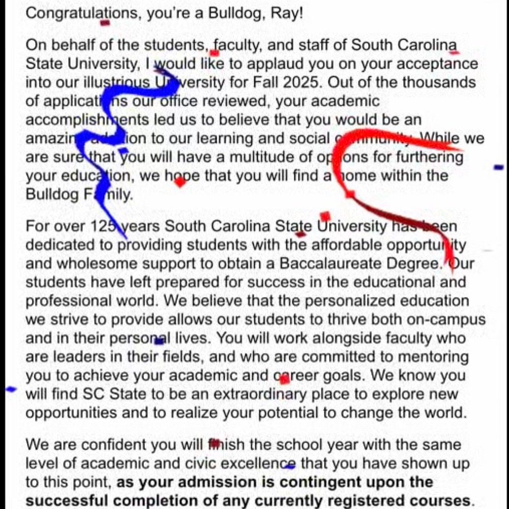 Rayquan Benekin⭐️ (@raylogocrxzy) on Twitter photo Grateful for this accomplishment but I have been accepted to attend the University of South Carolina state BULLDOGS🔴🔵🐶 Thank you God for I have found my New Home <a href="/SCState_Fb/">South Carolina State Football</a> <a href="/elodge4/">Eric Lodge</a> <a href="/BerkeleyStagsFB/">Berkeley Football</a> <a href="/SCStateAlumni/">The Dawg House</a> <a href="/terrance_tuck/">Terrance Tuck Tucker</a> I’m grateful and blessed to continue my career Grateful for this accomplishment but I have been accepted to attend the University of South Carolina state BULLDOGS🔴🔵🐶 Thank you God for I have found my New Home <a href="/SCState_Fb/">South Carolina State Football</a> <a href="/elodge4/">Eric Lodge</a> <a href="/BerkeleyStagsFB/">Berkeley Football</a> <a href="/SCStateAlumni/">The Dawg House</a> <a href="/terrance_tuck/">Terrance Tuck Tucker</a> I’m grateful and blessed to continue my career
