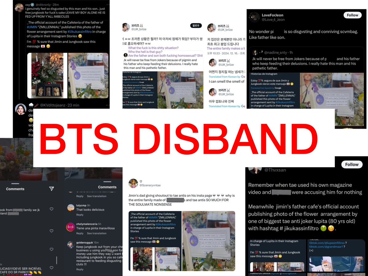 forsoloistJM's tweet photo. Jm and his dad getting dragged again by tkkrs and tkk akgaes but notice how armys are so silent? No essays no name calling no accountability but yeah pjms are the worst solos acc to zonequal

BTS DISBAND 
FREE JIMIN FROM ARMYS 
FREE JIMIN FROM TAEKOOKERS
FREE JIMIN FROM JIKOOKERS https://t.co/I3Q88yfewN