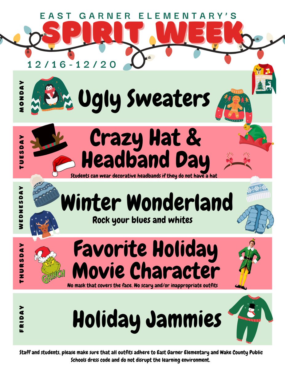 Explorers, please join us with some Holiday Fun! #SpiritWeek
<a href="/PrincipalArtis/">Montrina Artis</a>
