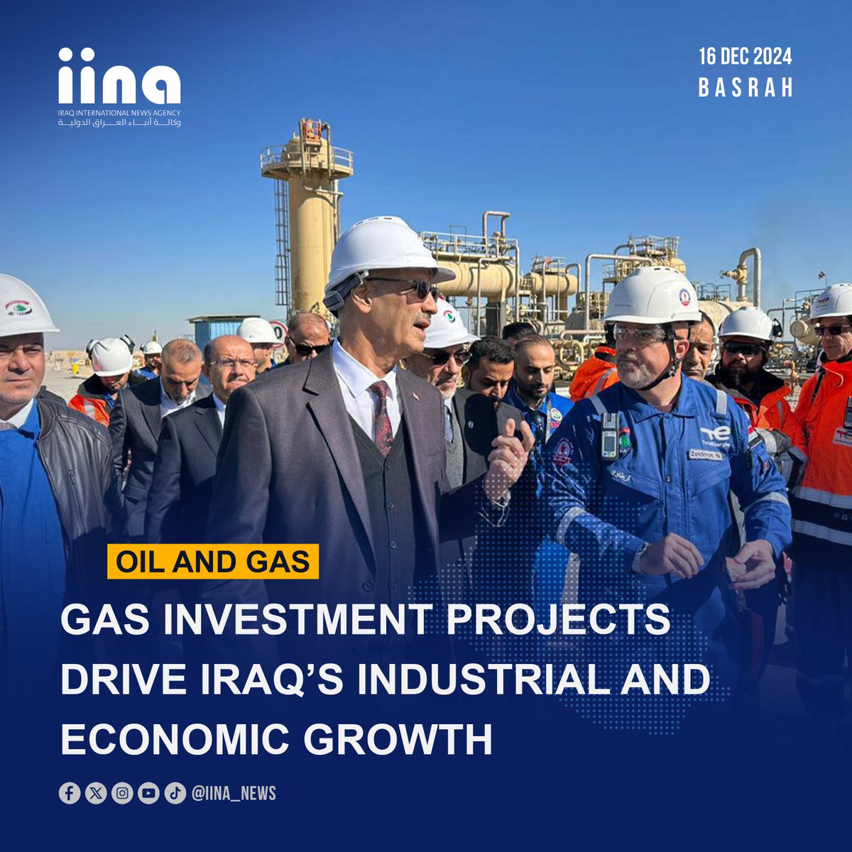 iina_news's tweet photo. During a visit to the Artawi field, key developments in gas investment were highlighted, focusing on driving industrial growth and boosting the national economy. #IraqEnergy #GasDevelopment #EconomicGrowth #OilandGas #Basra #MiddleEast https://t.co/496jCwifRQ