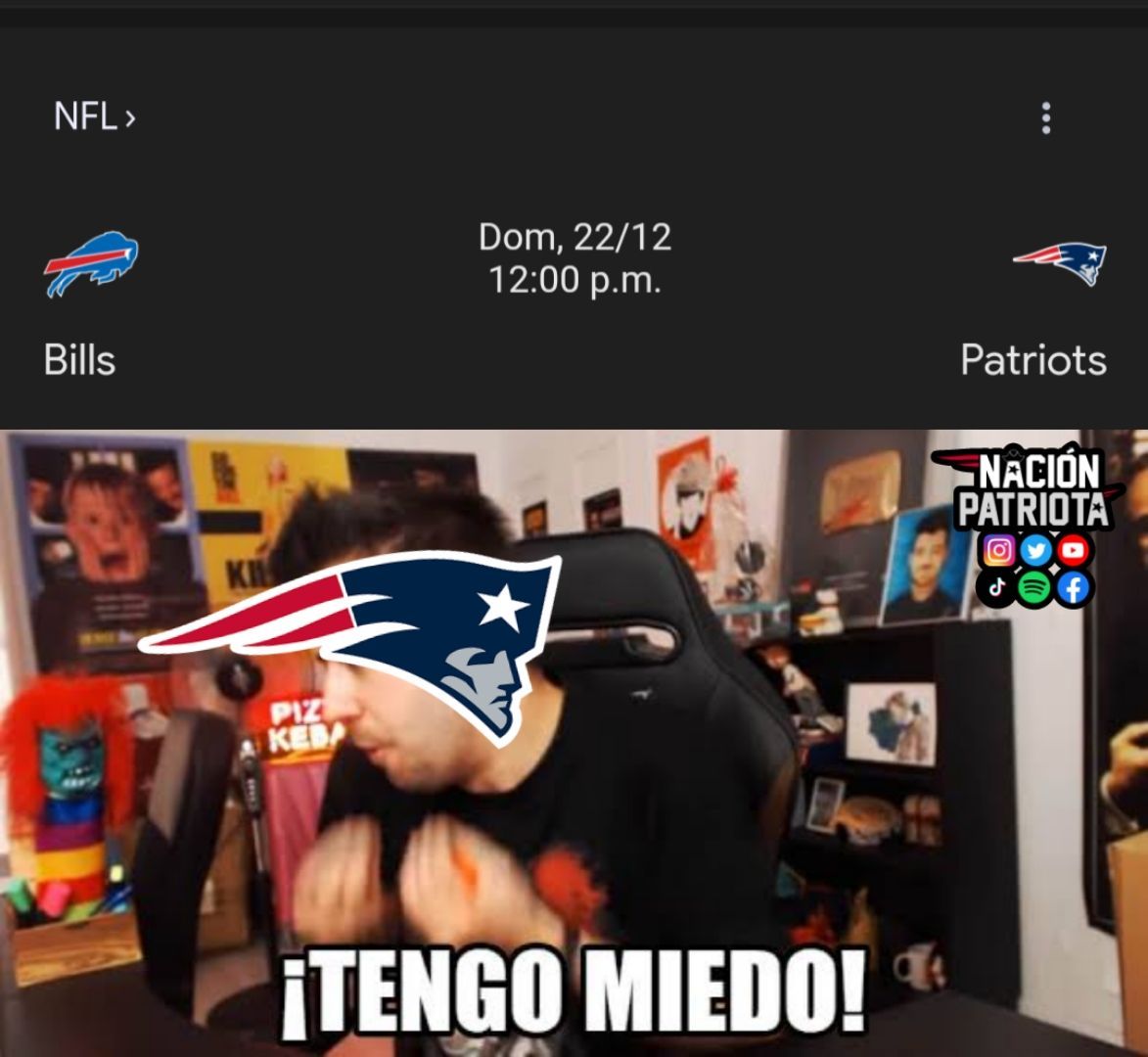 nacionpatriots's tweet photo. Lo que le harán los #Bills a estos Pats puede que no se transmita en canales familiares https://t.co/0pUrKSfn06