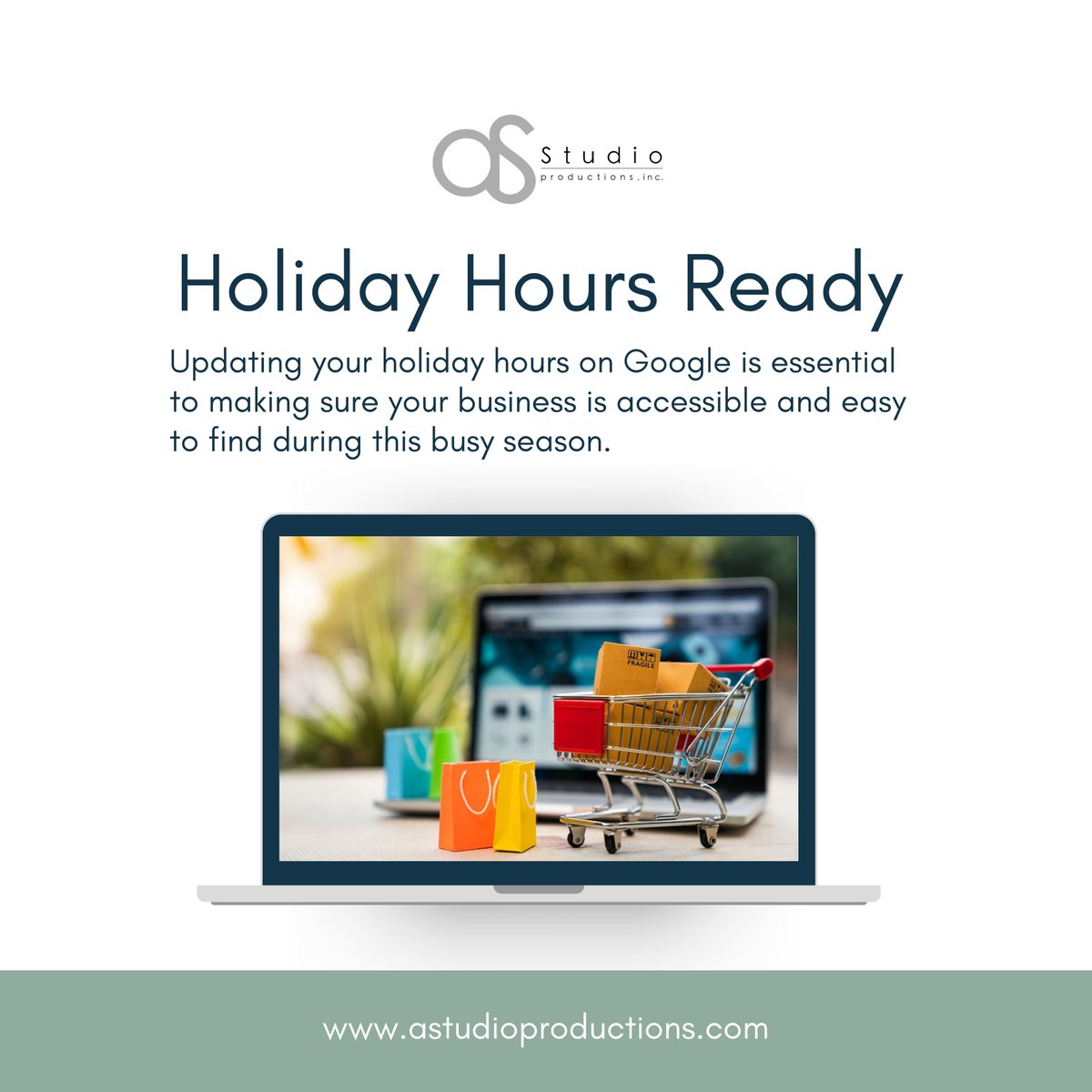 astudiopro's tweet image. We’ll help you keep your Google Business profile accurate and up to date, from special holiday hours to promotions and contact info. Let’s make it easy for customers to shop, visit, or contact you 📍astudioproductions.com/contact-us
#AstudioProductions #GoogleOptimization