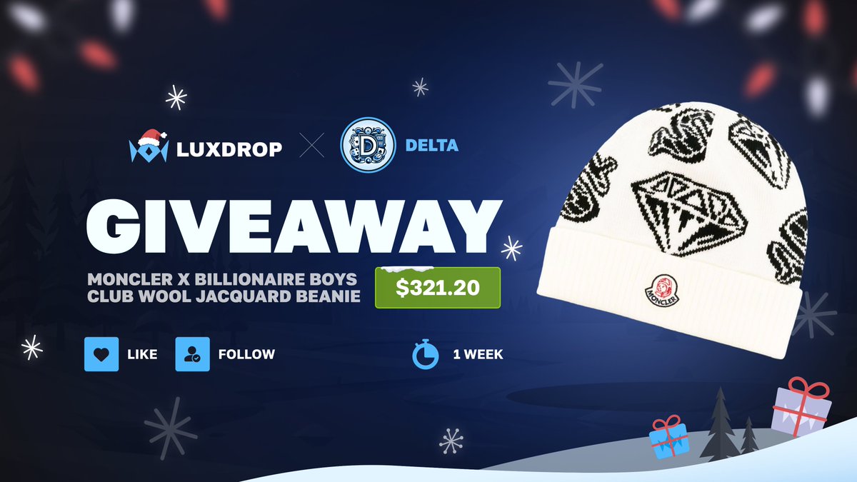 DeltaGambles's tweet image. $321 Giveaway!🎅
(Moncler Beanie) 

✅Follow @LuxDropCom &amp;amp; @DeltaGambles 
✅Like &amp;amp; Retweet
✅Tag 1 friend &amp;amp; Comment LuxDrop Username  

 Winner will be picked in 7 days.📅