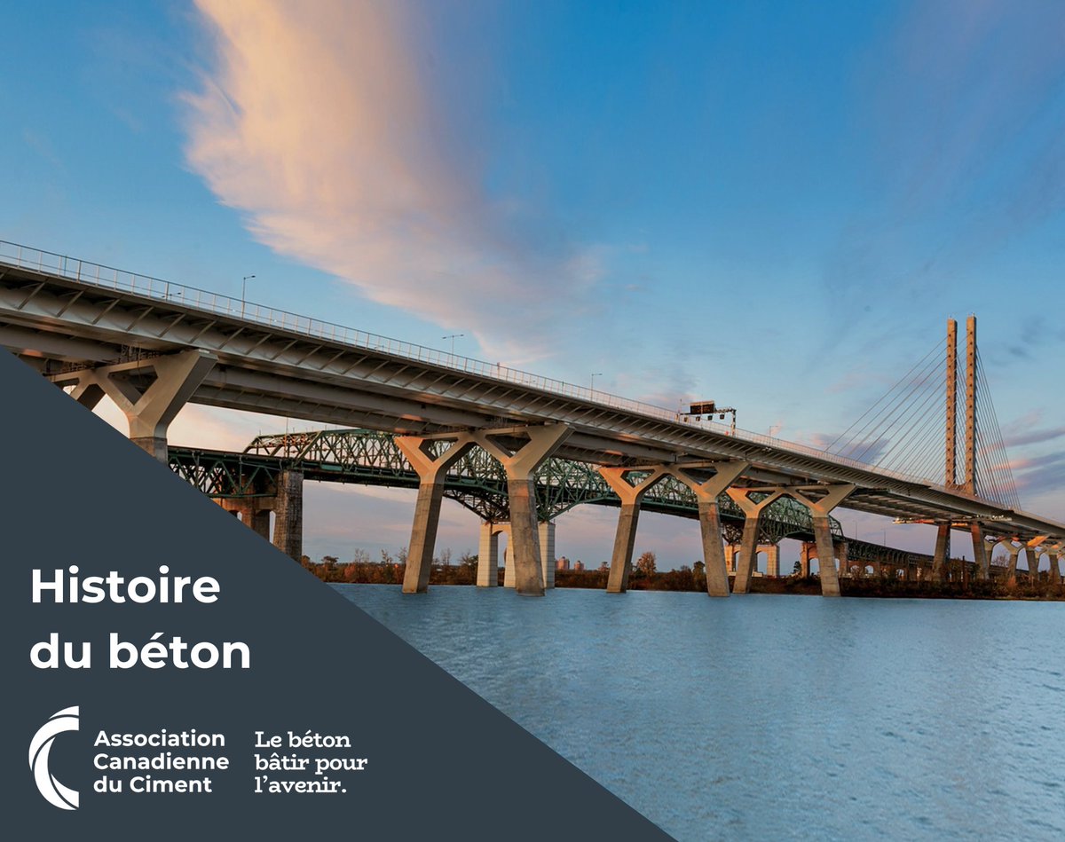 CimentCanada's tweet photo. Ouvert en 2019, le pont Samuel-De Champlain comporte trois tabliers distincts et accueille plus de 50 millions de véhicules par an.

Il comprend de nombreux éléments en béton préfabriqué, dont 9 636 dalles de tablier et 315 segments de piliers.

Photo : BPDL Béton Préfabriqué https://t.co/GoN6SS57r3