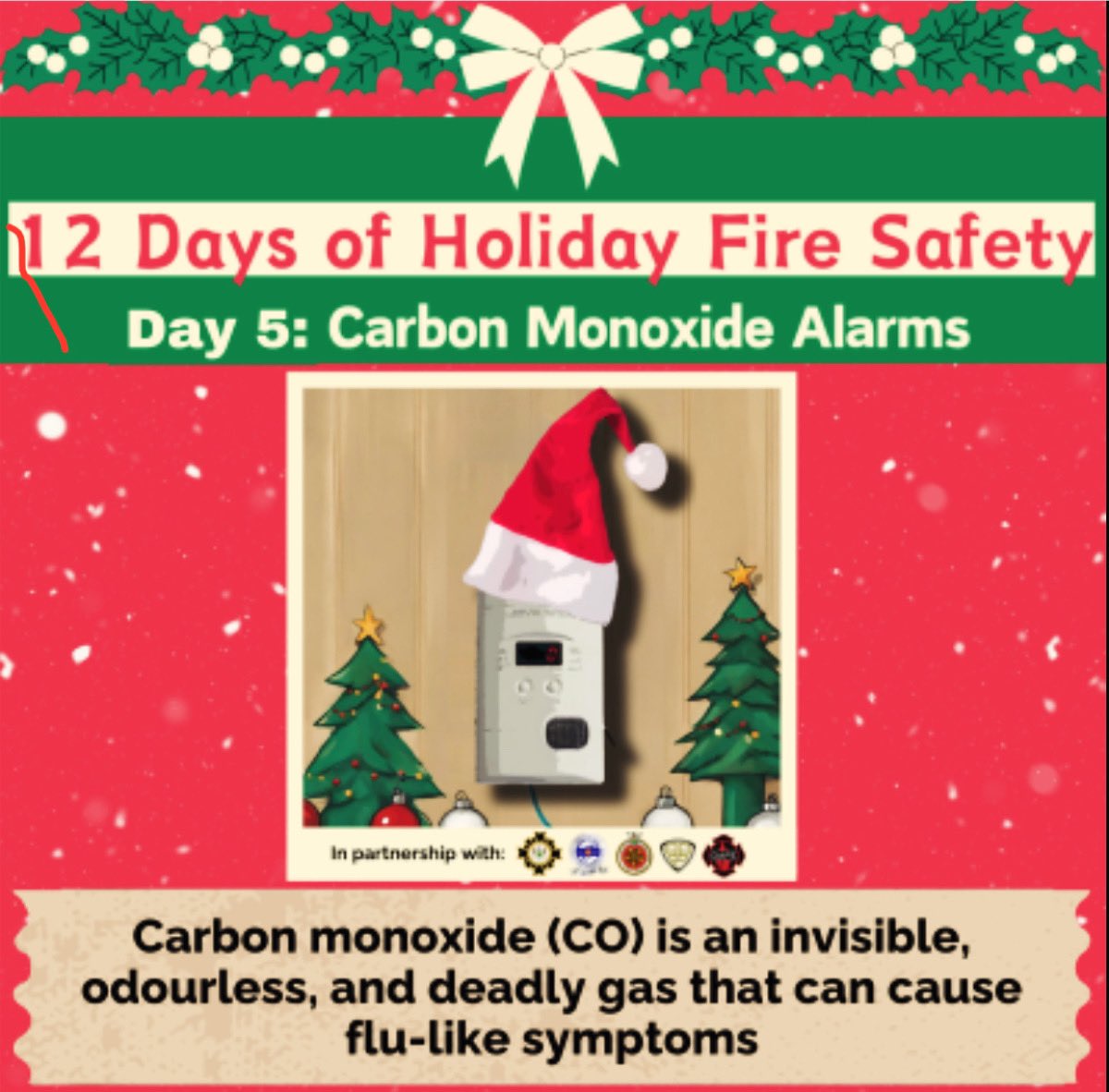 Carbon monoxide (CO) is an invisible, odourless, and deadly gas that can cause flu-like symptoms. A CO alarm can alert you to a potential CO emergency with four beeps and is the best way to protect your family from The Silent Killer.