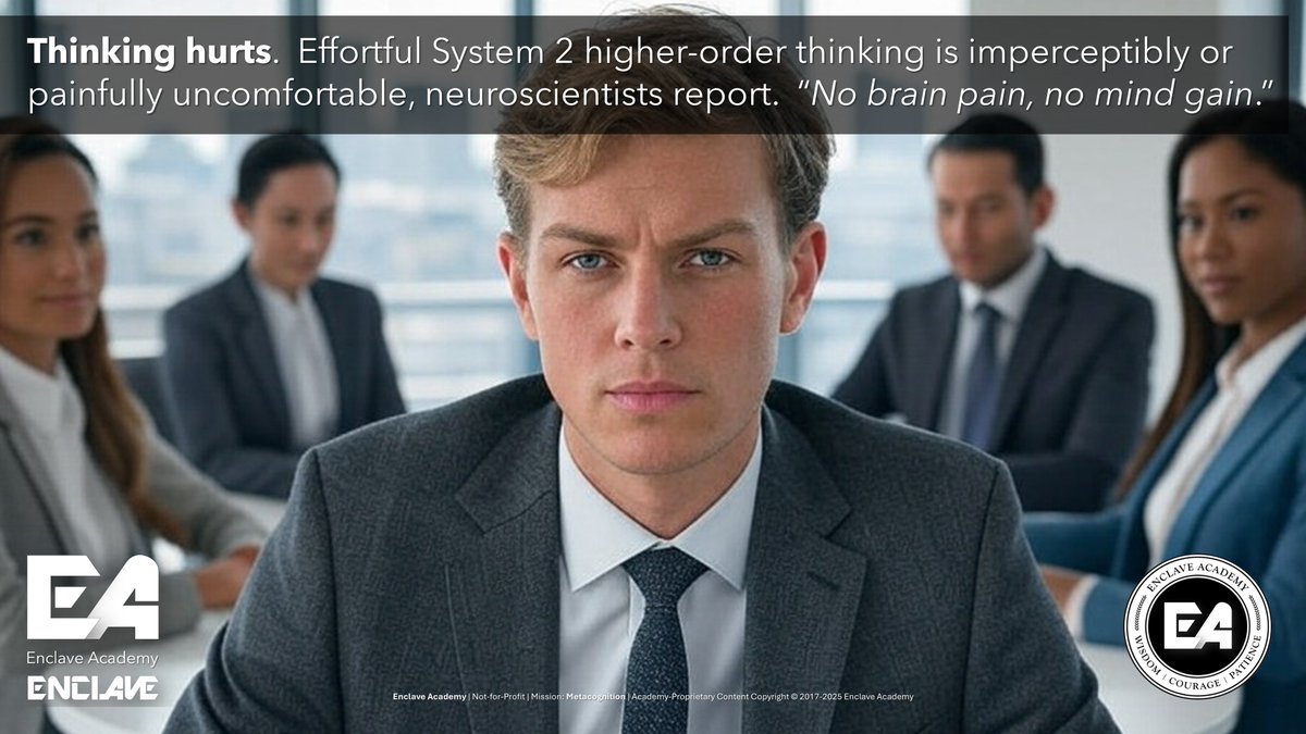 JohnRDallasJr's tweet photo. Beware of painless #EasyThinking. Resist cognitive comfort of #LazyThinking. Acknowledge daily risks of #EffortlessThinking. #MakeItOrBreakIt decision-critical thinking is vital for successful decision-making and difference-making. Aim for #HigherOrderThinking’s #System2Thinking. https://t.co/s0EOlpAuCD