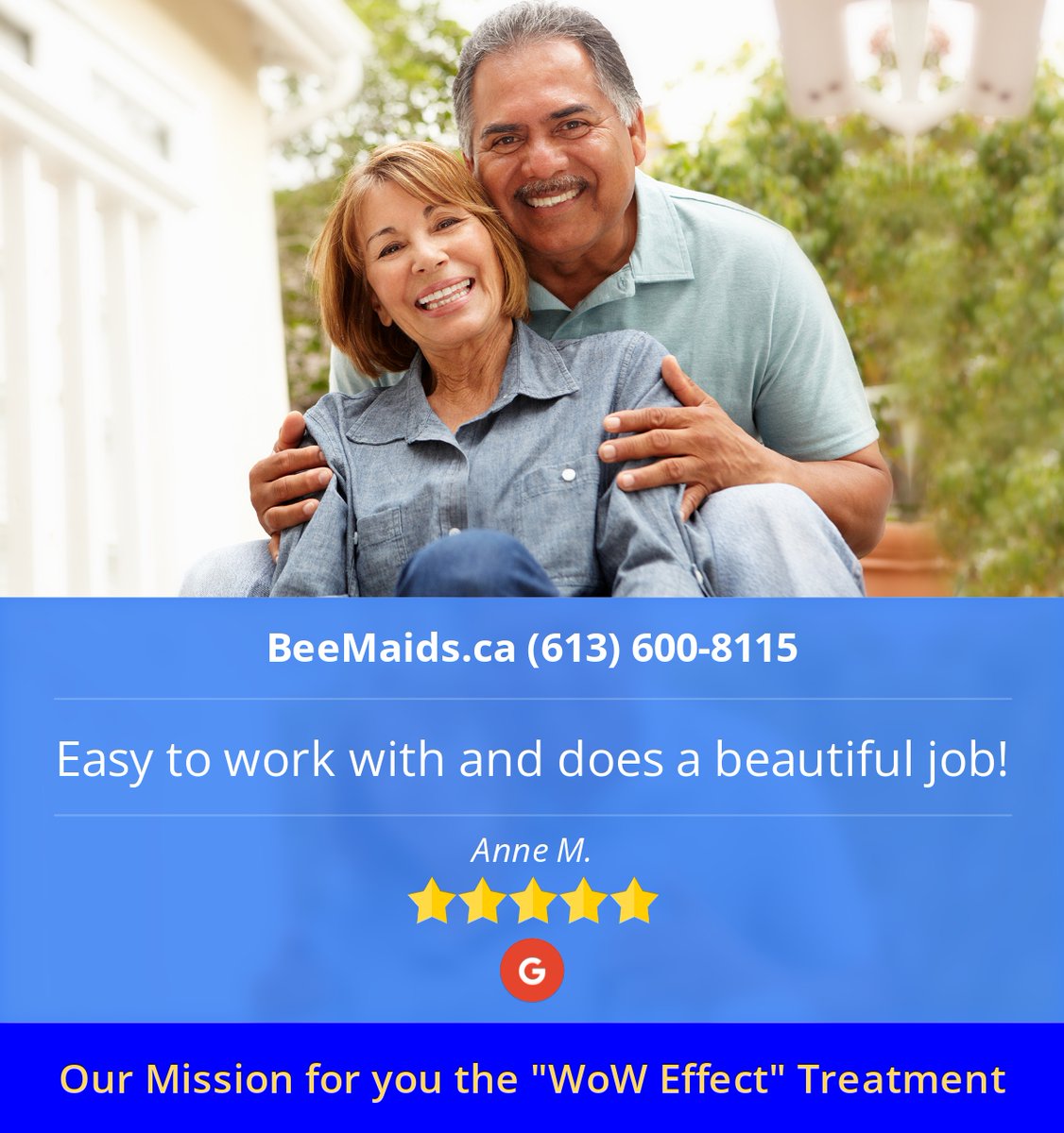 BeemaidsOttawa's tweet photo. 5 Star: Anne M. "Easy to work with and does a beautiful job!" https://t.co/DiP5sroUQ3