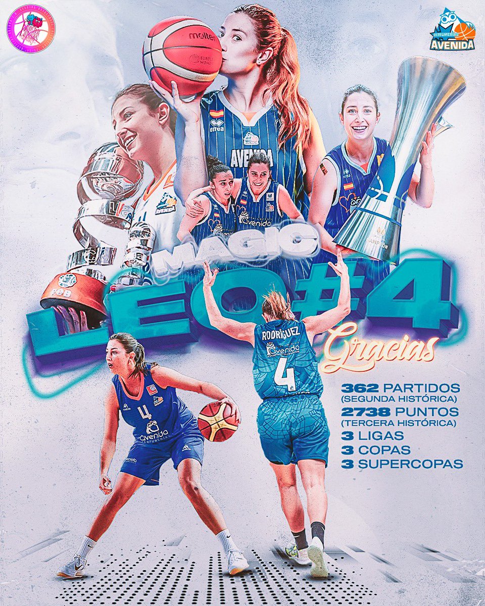 Perfumerías Avenida (@cbavenida) on Twitter photo 𝗚𝗿𝗮𝗰𝗶𝗮𝘀, 𝗟𝗘𝗢 💙
HISTORIA de <a href="/CBAvenida/">Perfumerías Avenida</a> que se retira 🥹🥹🥹🥹
🔹 2️⃣ jugadora con más partidos en <a href="/CBAvenida/">Perfumerías Avenida</a>
🔹 3️⃣ Máxima anotadora de nuestra historia…
🔹 Cientos de tardes de MAGIA 🪄
💙 <a href="/Leonorspain/">Leo Rodriguez</a> 💙
🎨 <a href="/MonsterMondays_/">MonsterMondaysCreativity</a> 𝗚𝗿𝗮𝗰𝗶𝗮𝘀, 𝗟𝗘𝗢 💙
HISTORIA de <a href="/CBAvenida/">Perfumerías Avenida</a> que se retira 🥹🥹🥹🥹
🔹 2️⃣ jugadora con más partidos en <a href="/CBAvenida/">Perfumerías Avenida</a>
🔹 3️⃣ Máxima anotadora de nuestra historia…
🔹 Cientos de tardes de MAGIA 🪄
💙 <a href="/Leonorspain/">Leo Rodriguez</a> 💙
🎨 <a href="/MonsterMondays_/">MonsterMondaysCreativity</a>