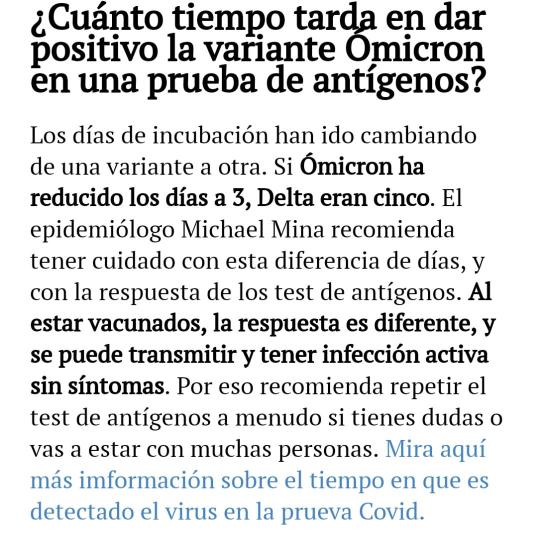 #TipsDePrevencion a la #COVID19 ¿Cuánto tiempo tarda en dar positivo la variante Ómicron en una prueba de antígeno? "La clave en la lucha contra el coronavirus es la prevención, cuidándonos, cuidamos a los demás, juntos ganaremos la batalla" #HeroesDeLaSalud <a href="/CDIBrisasTurumo/">CDI Brisas de Turumo estado Miranda🇻🇪🤝🇨🇺</a>