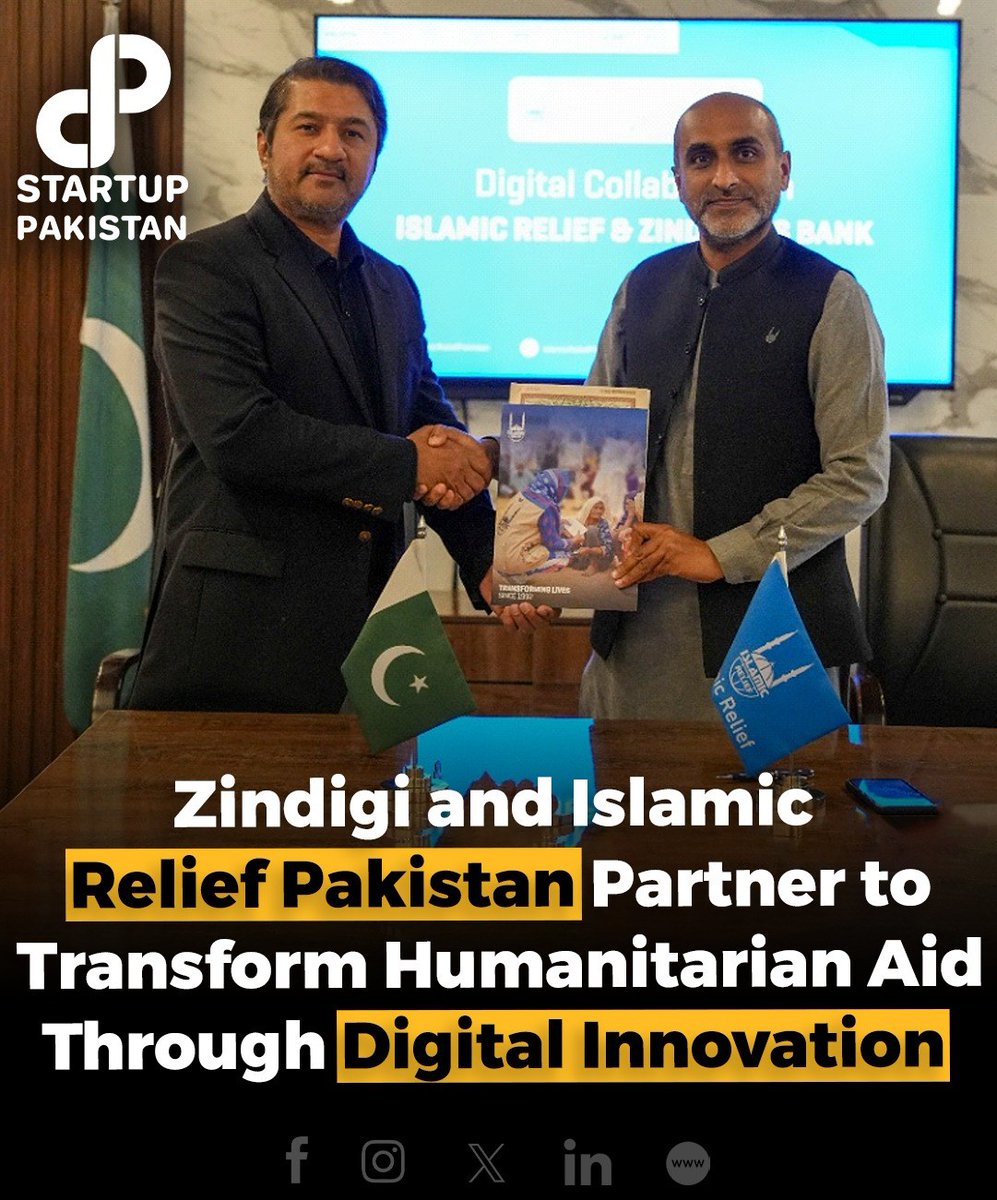 PakStartup's tweet photo. Zindigi, powered by JS Bank, has partnered with Islamic Relief Pakistan to transform delivery of humanitarian aid through advanced digital solutions across Pakistan.
Read More: https://t.co/tbrBtq4KCH
#zindigi #islamicreliefpakistan #partners #digitalinnovation https://t.co/KT2lq2sPCO