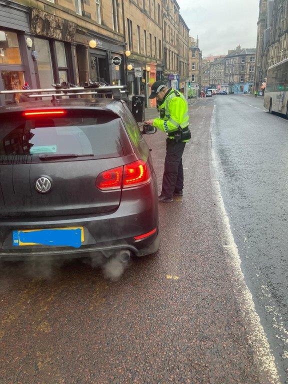 PSOSSEEdinburgh's tweet photo. The south-east community team #SECPT continue to support the festive road safety campaign. Thirty vehicles were stopped on Friday 13th December, checked for defects, insurance, MOT along with breath-tests. 
#OpSlowTime
#RoadSafety https://t.co/2UDCC7JN5D