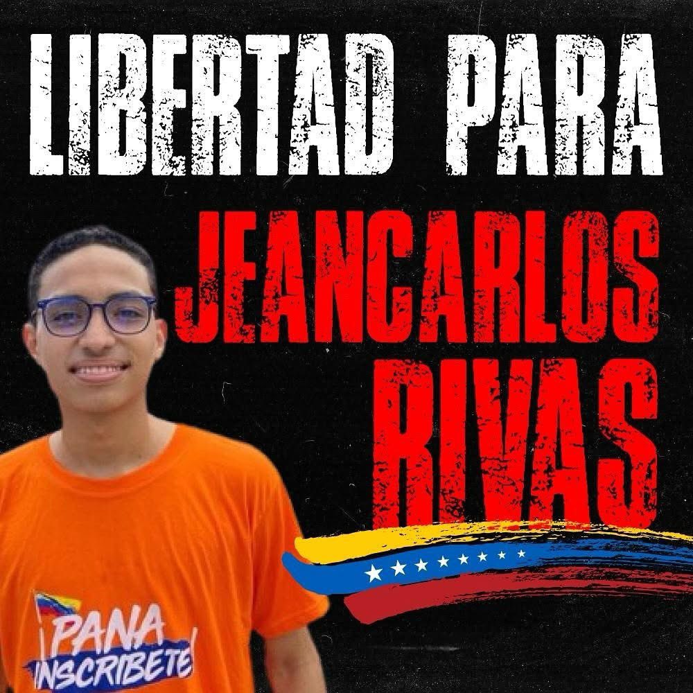 ¡Liberen a Jeancarlos, a Freddy y a Roland!

Hoy nuestro hermano Jeancarlos Rivas cumple 185 días secuestrado por el régimen de Nicolás Maduro. Un joven de 19 años con futuro que nunca ha debido estar tras las rejas porque no ha cometido ningún delito. 

Nuestro hermano Freddy